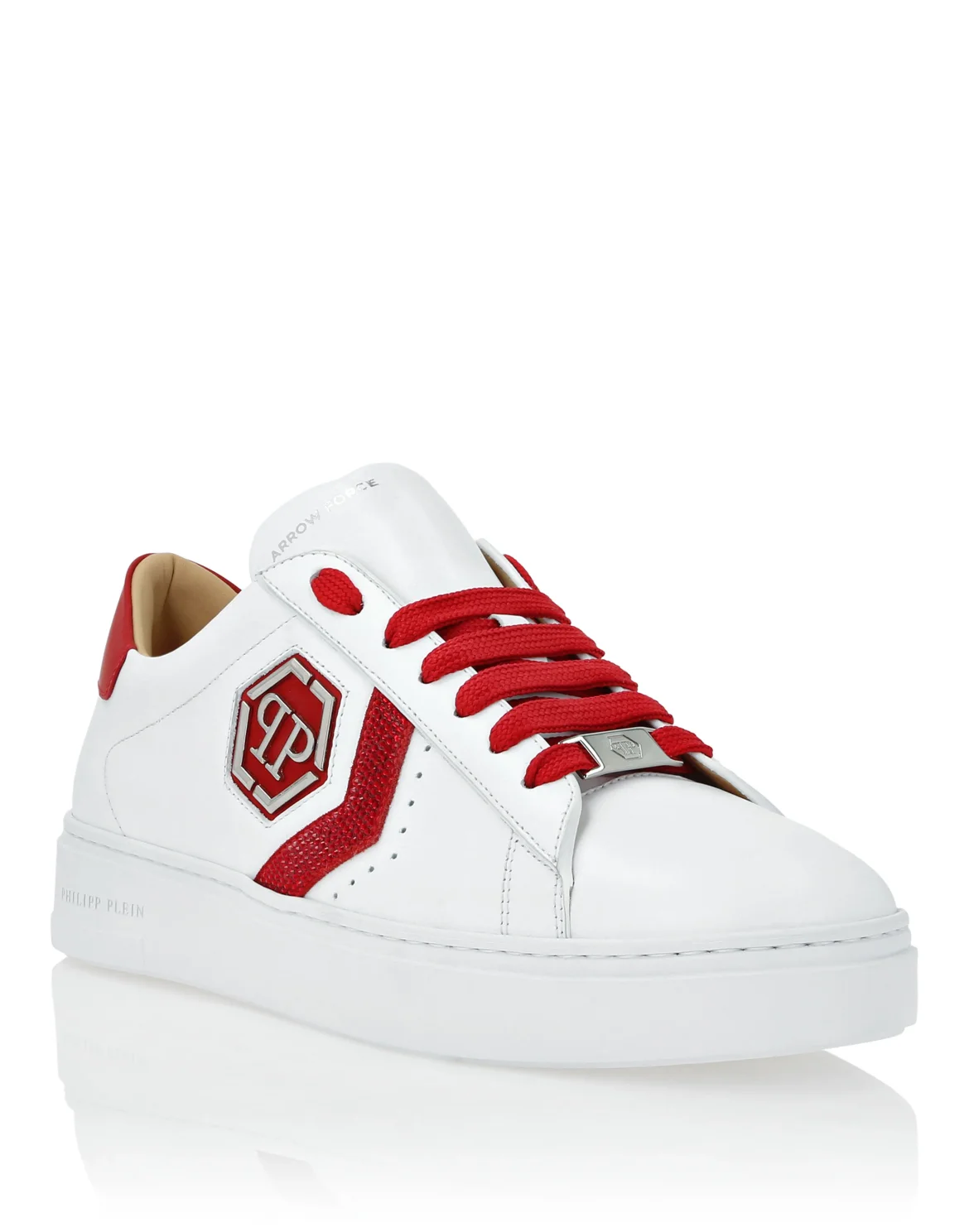 Lo-Top Leather Arrow Force Strass Sneakers, цвет: Красный