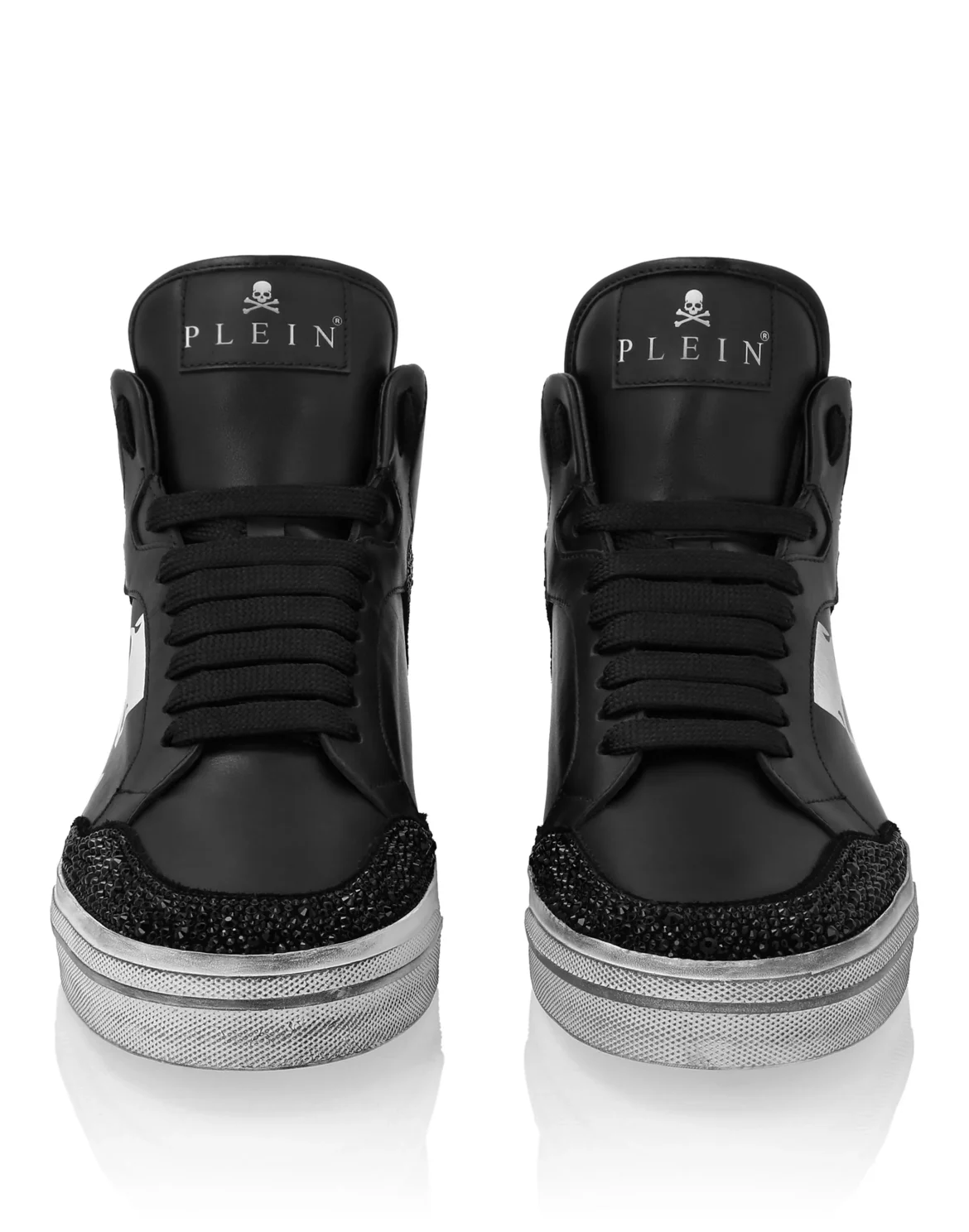 Nappa Leather Hi-Top Sneakers Strass Retrokickz TM, цвет: Черный