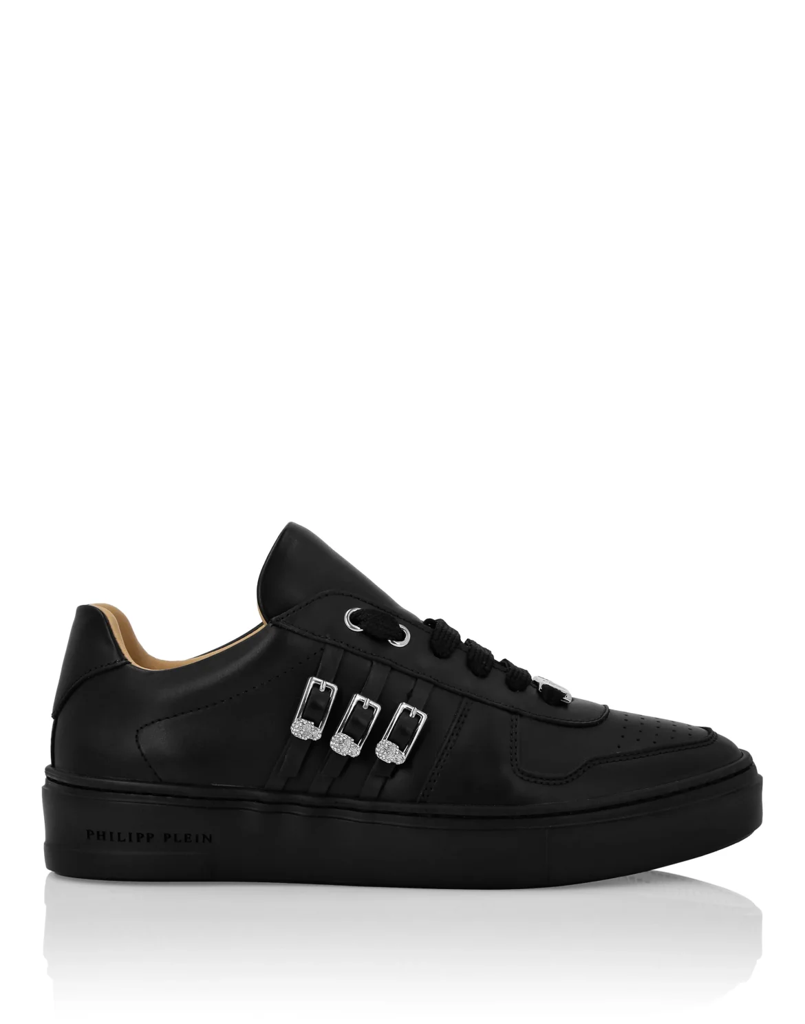 Nappa Leather Lo-Top Sneakers Skull, цвет: Черный