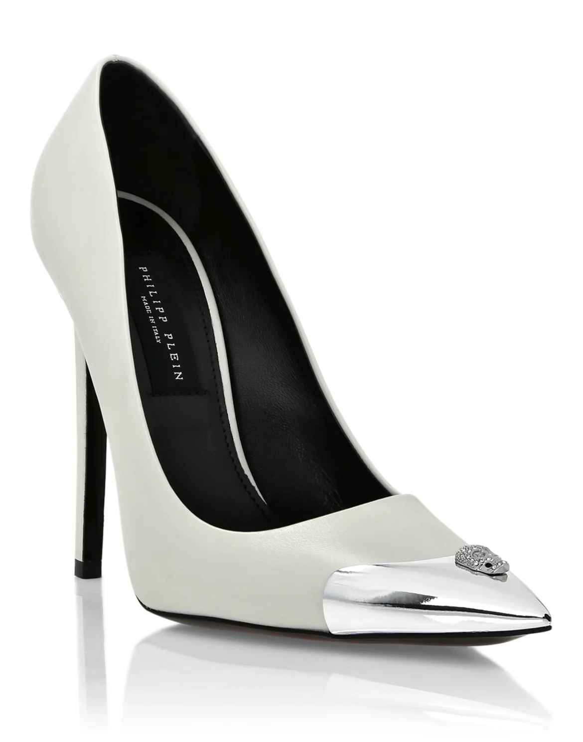 Nappa Leather Decollete Hi-Heels Skull strass, цвет: Бежевый