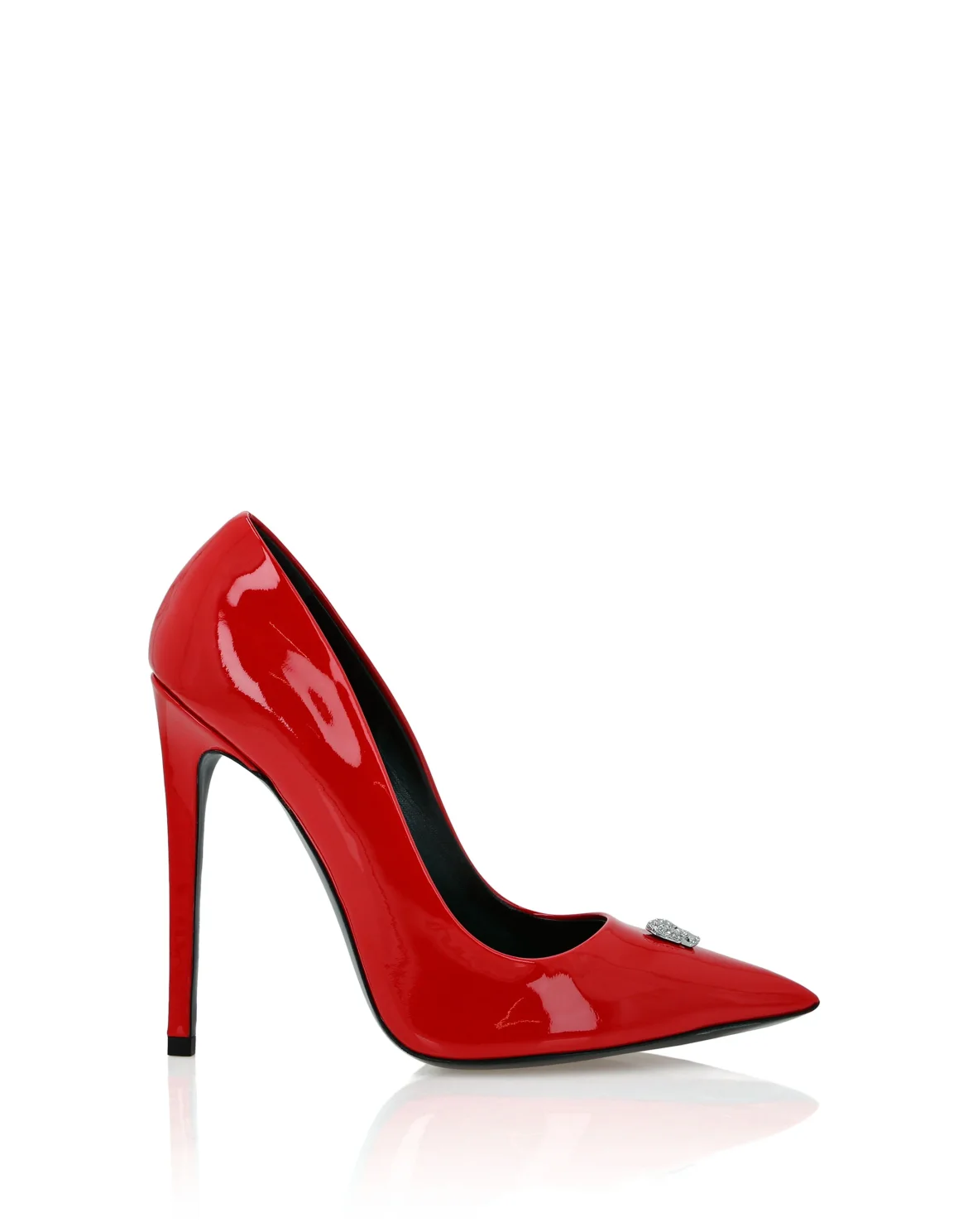 Patent Leather Decollete Hi-Heels Skull strass, цвет: Красный