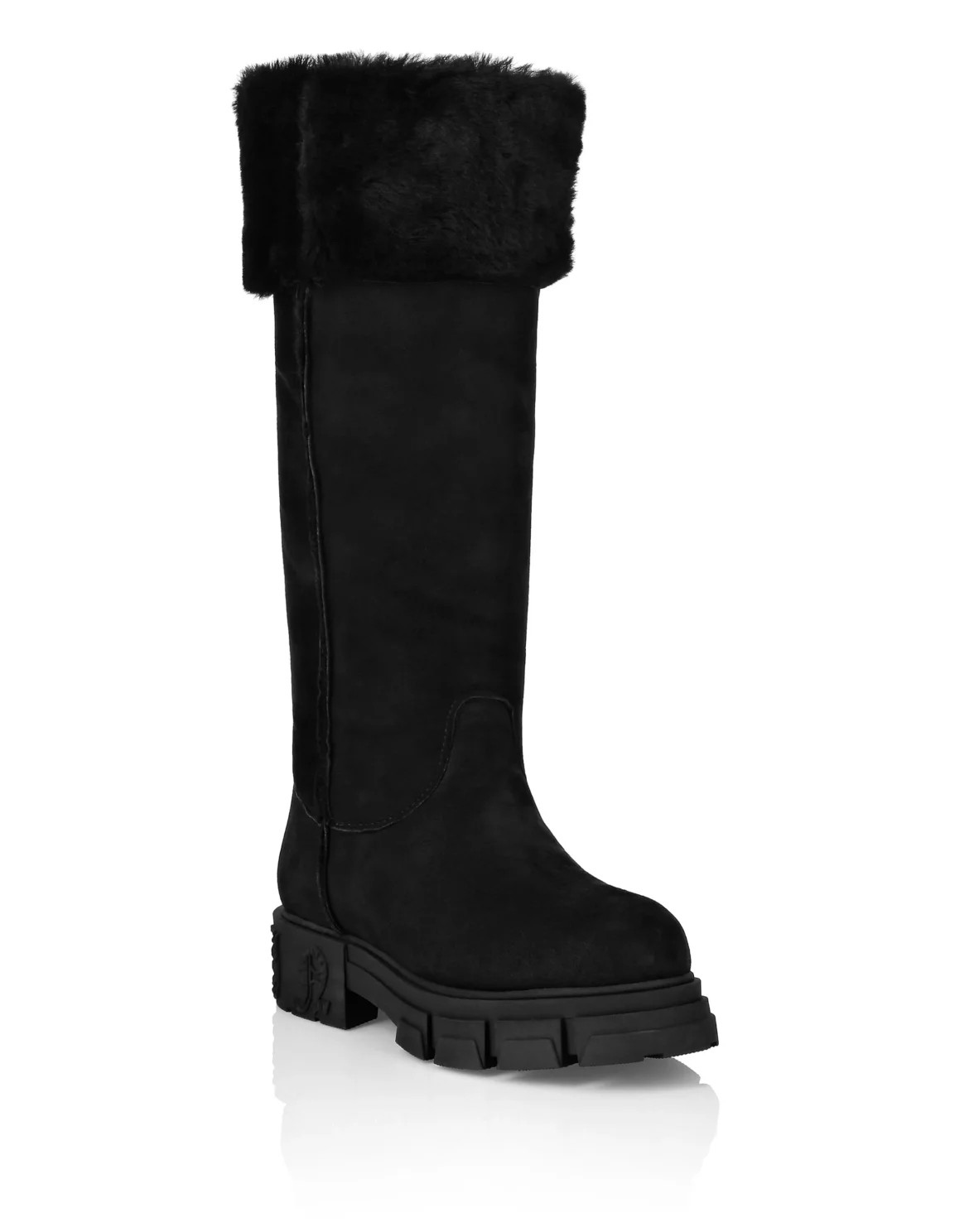 Shearling Boots Flat High Gothic Plein, цвет: Черный