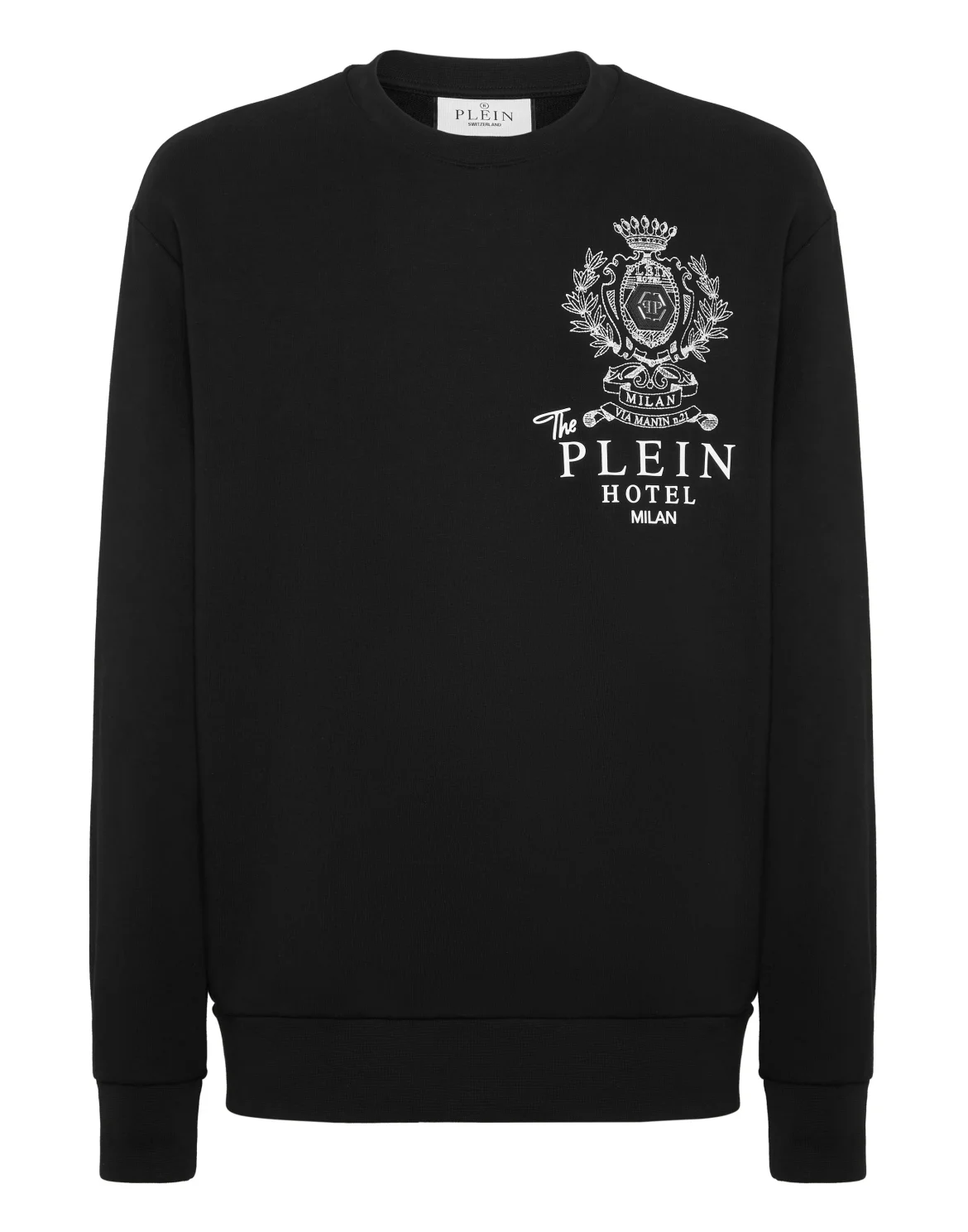 Fleece Round Neck Sweatshirt Plein Hotel, цвет: Черный