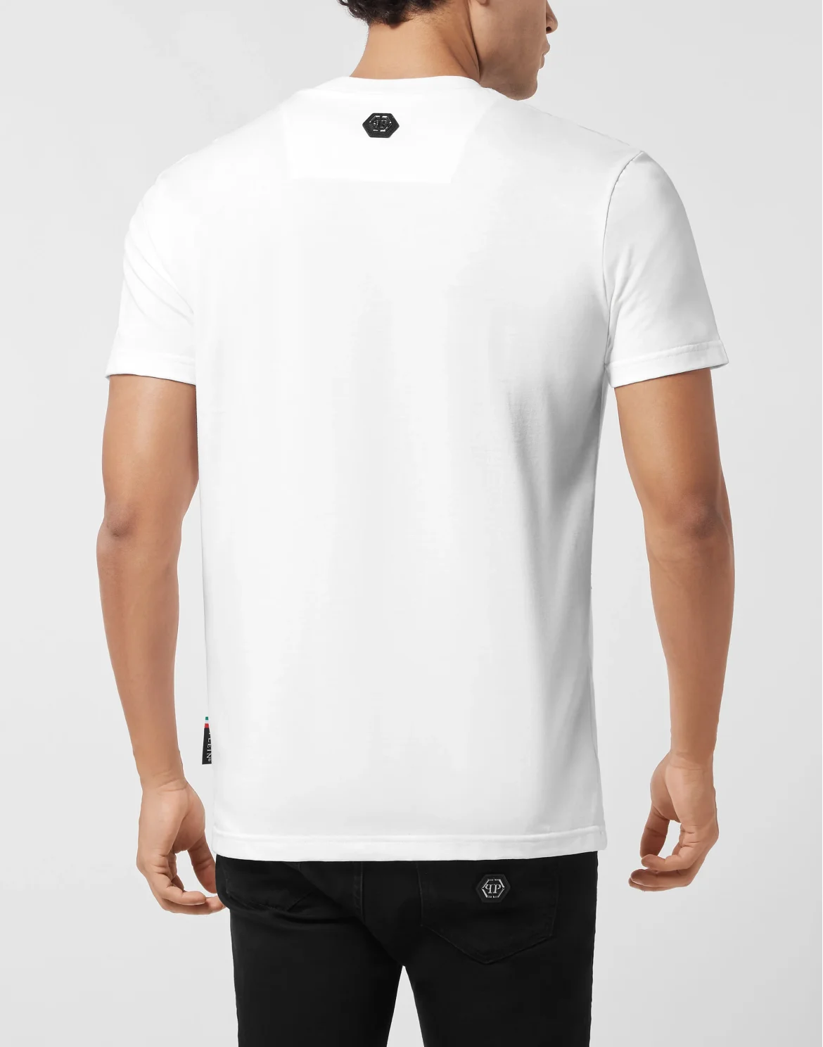 Round Neck T-Shirt Plein Cross Stones, цвет: Белый