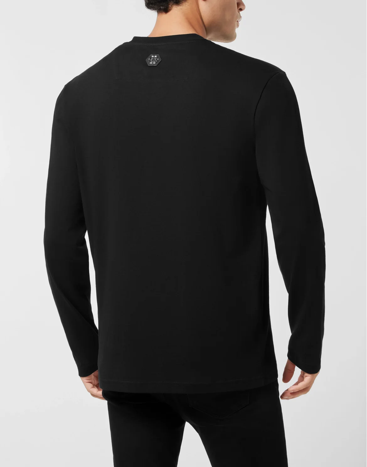 Long Sleeve T-Shirt With Jacquard Crest Insert, цвет: Черный