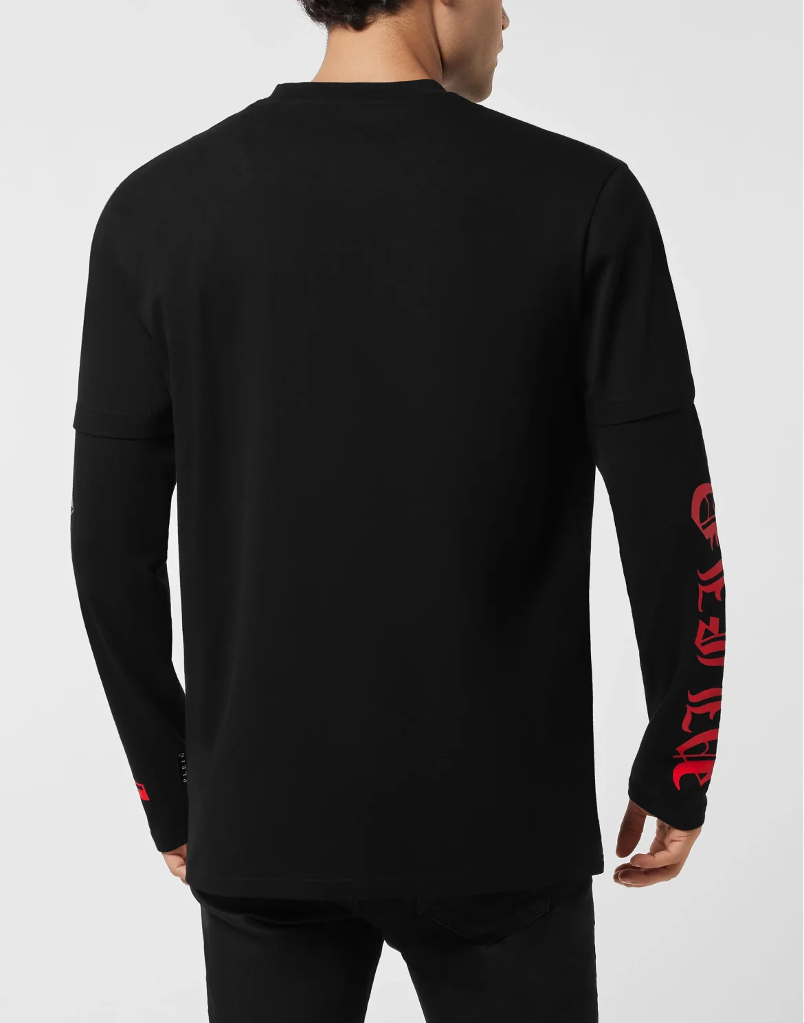 Double Sleeve T-Shirt Banner Embroidery, цвет: Черный