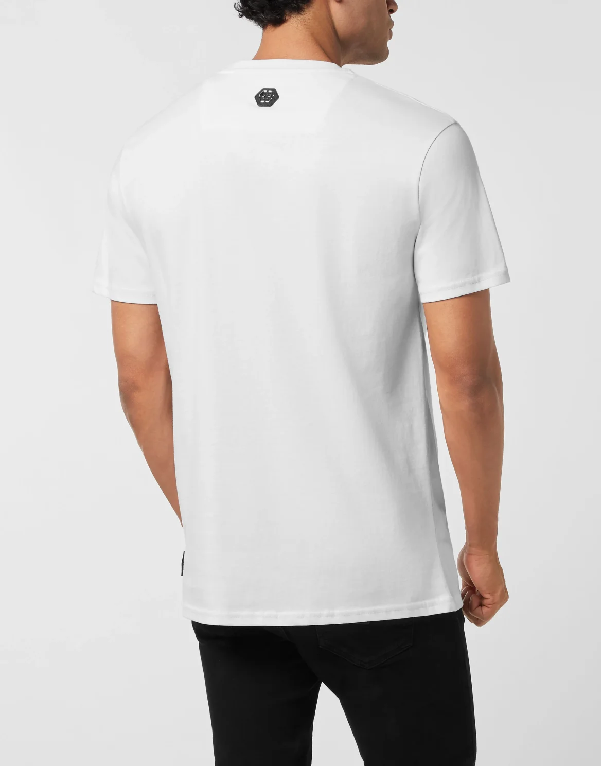 Round Neck T-Shirt Gothic Plein Stones, цвет: Белый