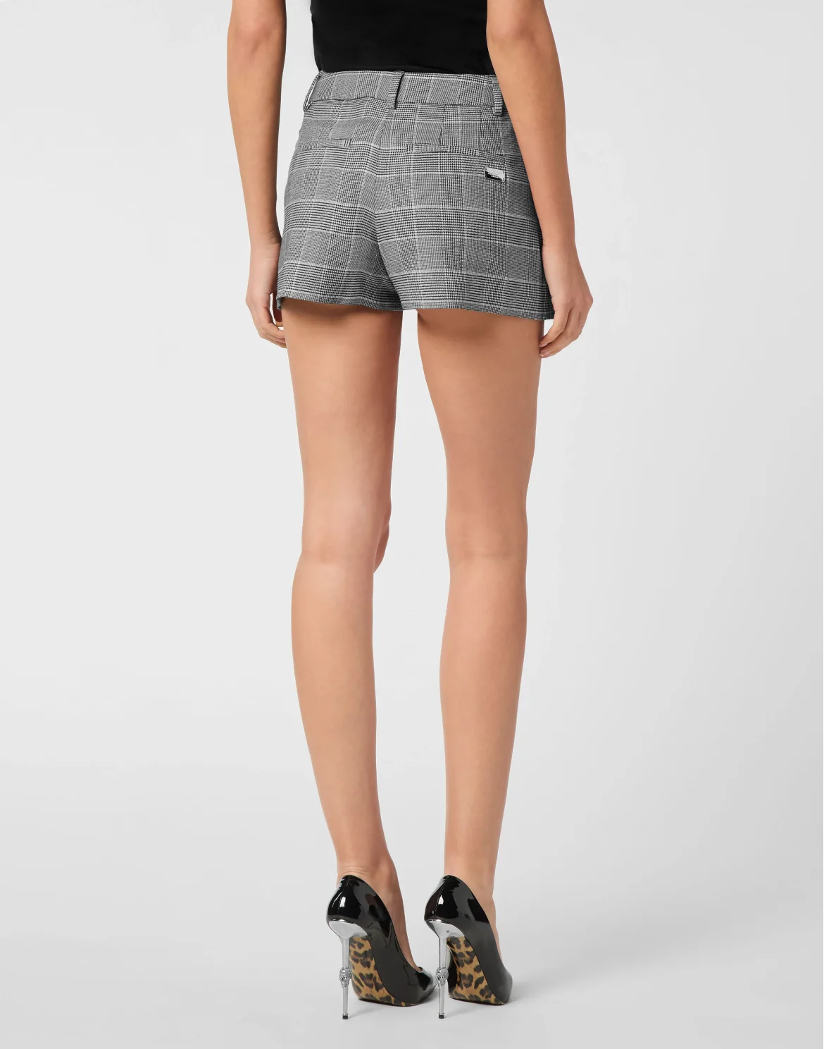 Pleated Short Skirt Prince of Wales, цвет: Серый