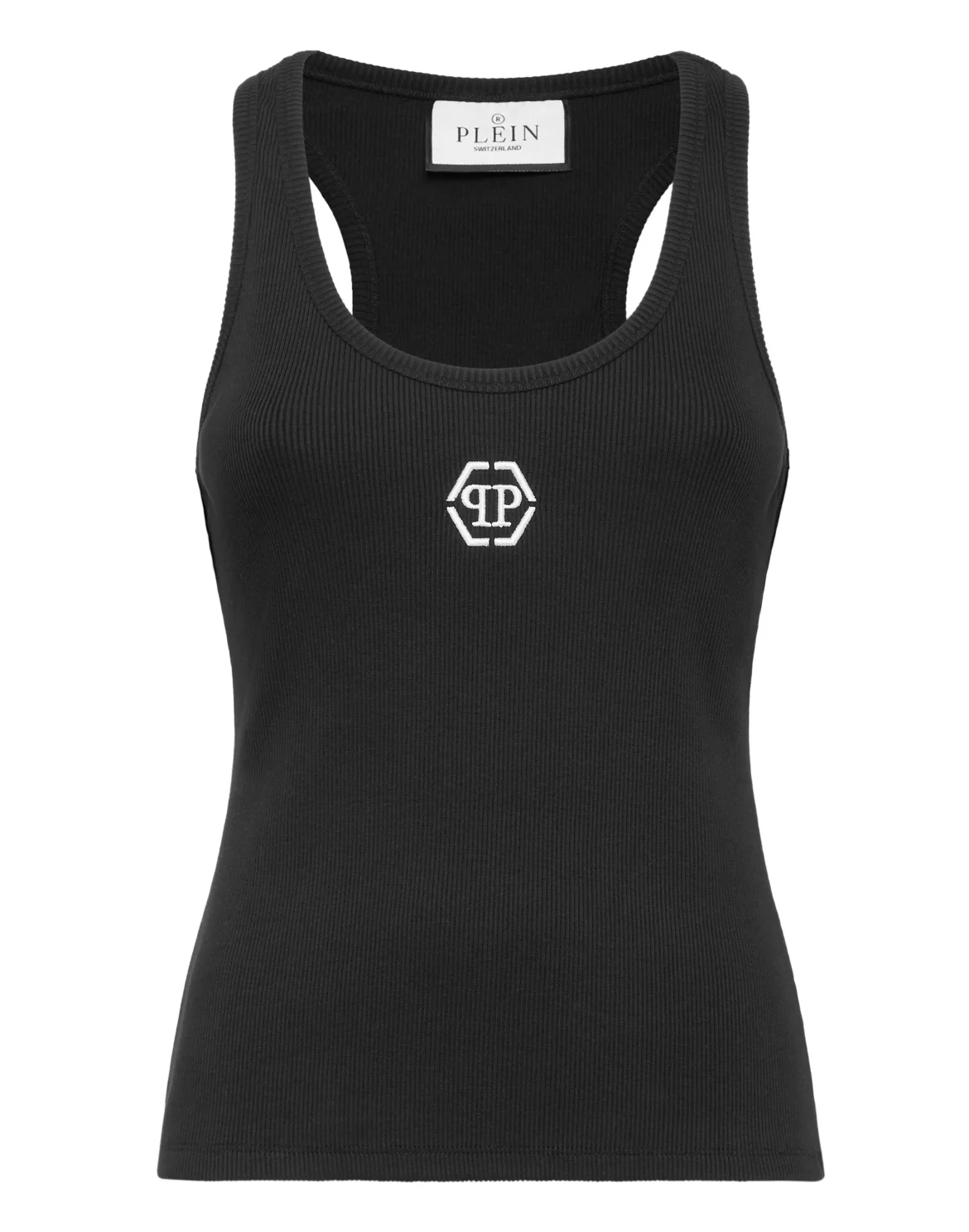Ribbed Tank Top Hexagon, цвет: Черный