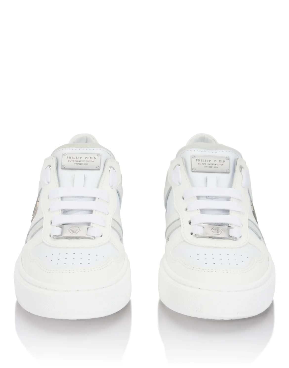 Mix Materials Low-Top Sneakers, цвет: Белый