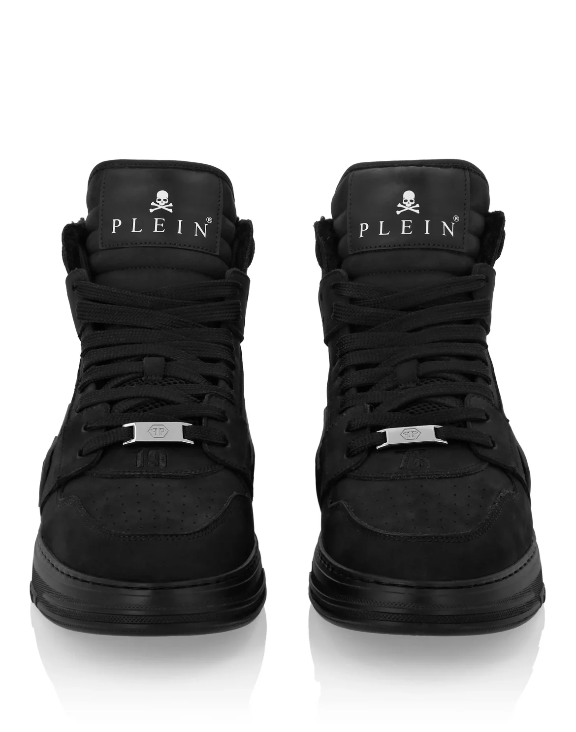 Suede & Shearling Mid Top Sneakers Phantom Kick$, цвет: Черный