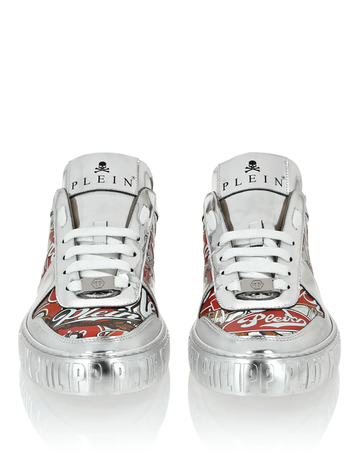 Mirror Leather Low Top Sneakers Golden Eagle, цвет: Серебристый