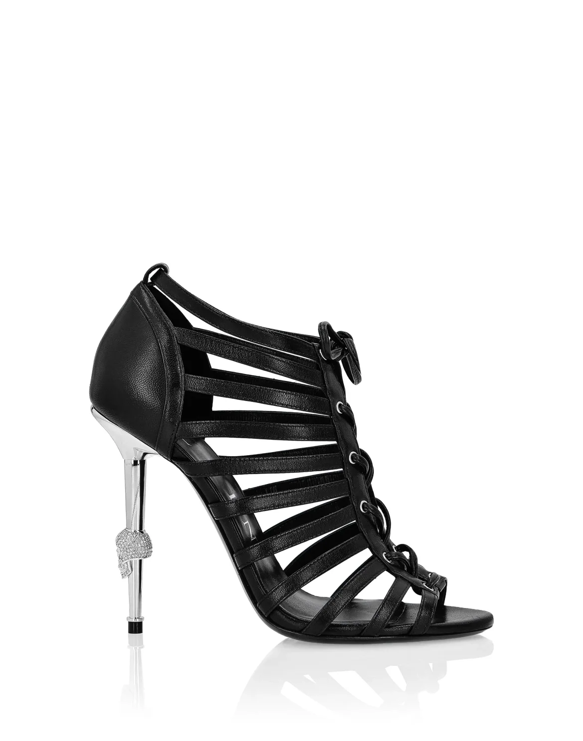 Sandals High Heels Skull, цвет: Черный