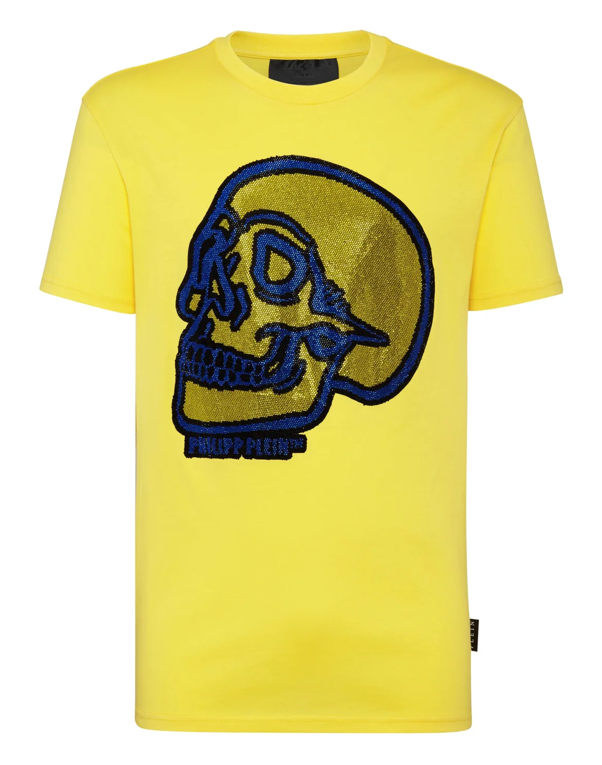 T-shirt Round Neck SS Crystal outline Skull, цвет: Желтый