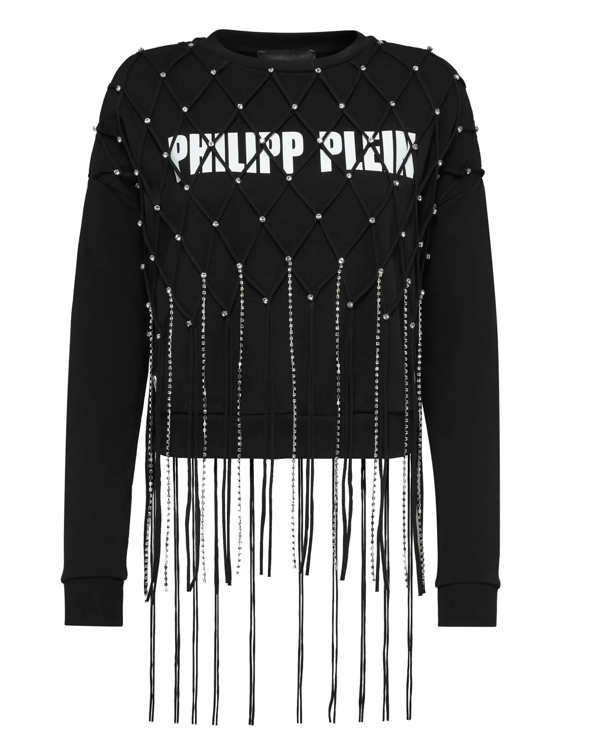 Sweatshirt LS Net Crystal Touch Fringe, цвет: Черный