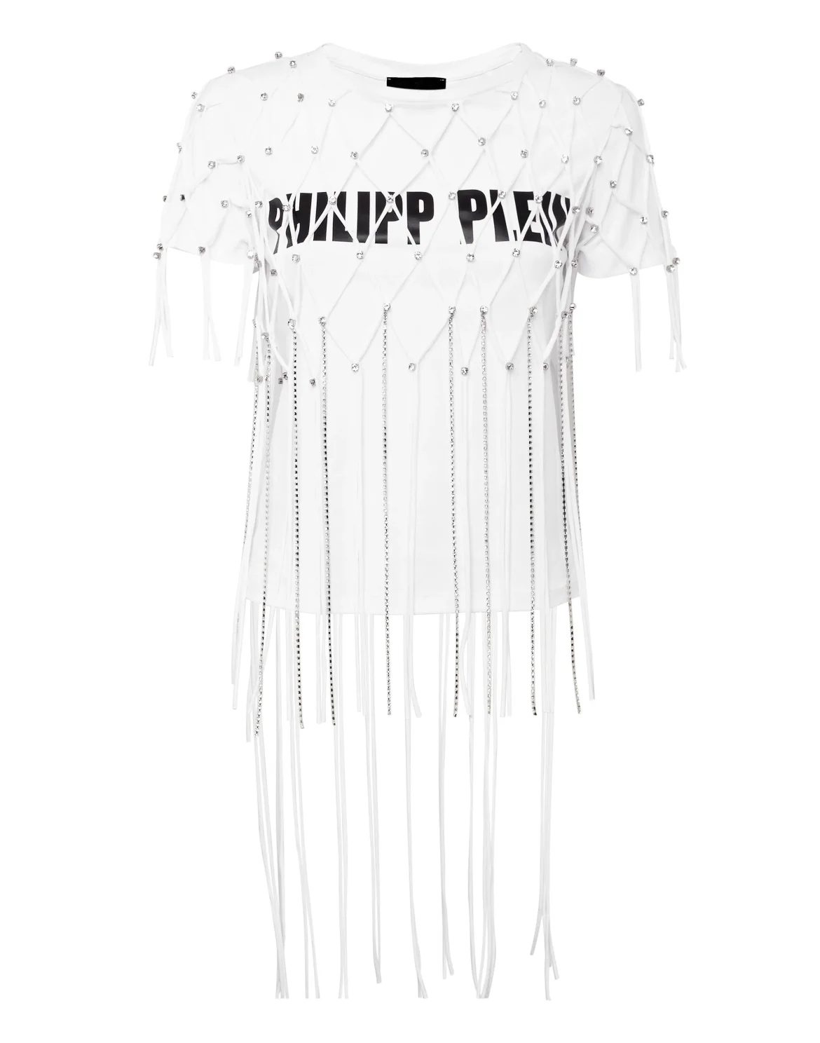 T-shirt Round Neck SS Net Crystal Touch, цвет: Белый