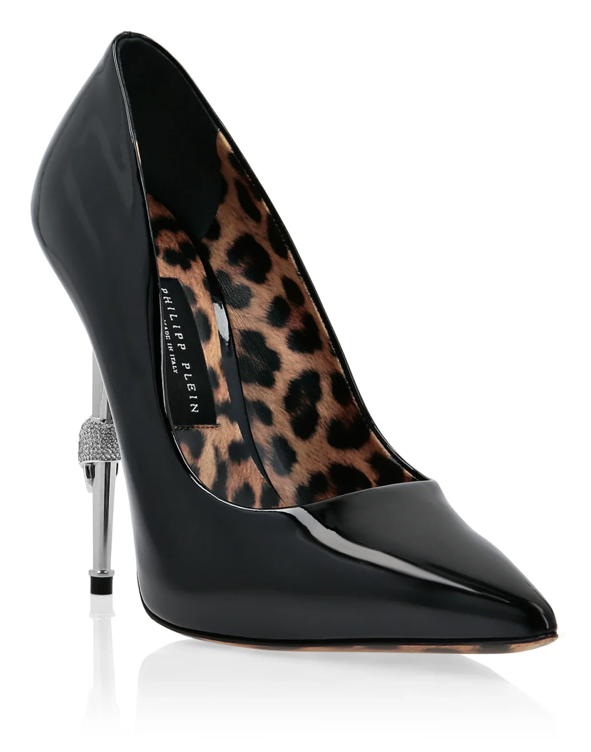Skull Heel Patent Leather Pumps, цвет: Черный