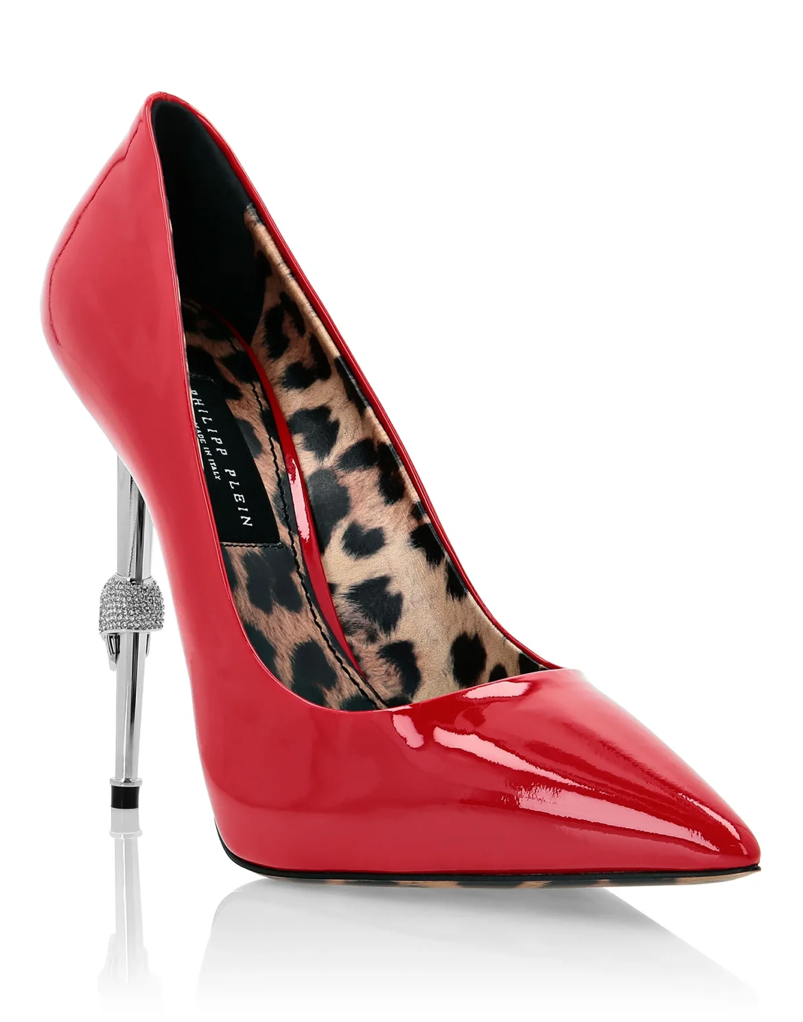 Skull Heel Patent Leather Pumps, цвет: Красный