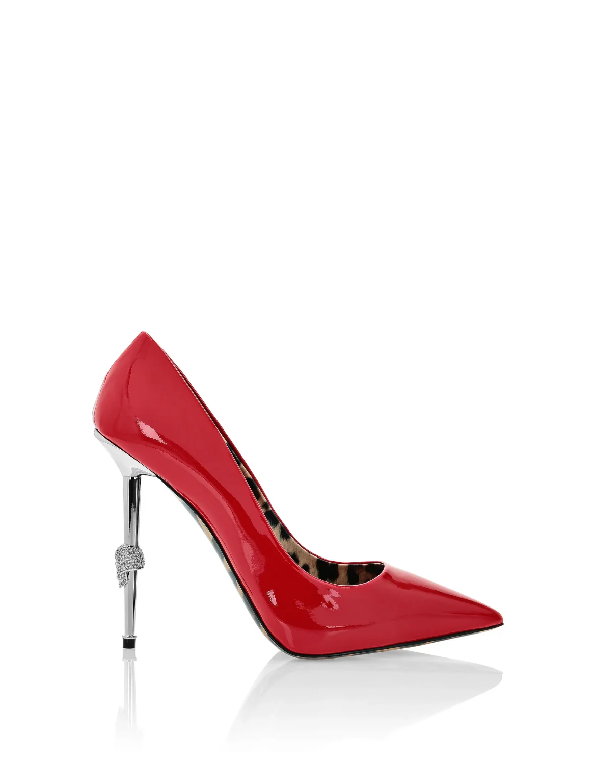 Skull Heel Patent Leather Pumps, цвет: Красный