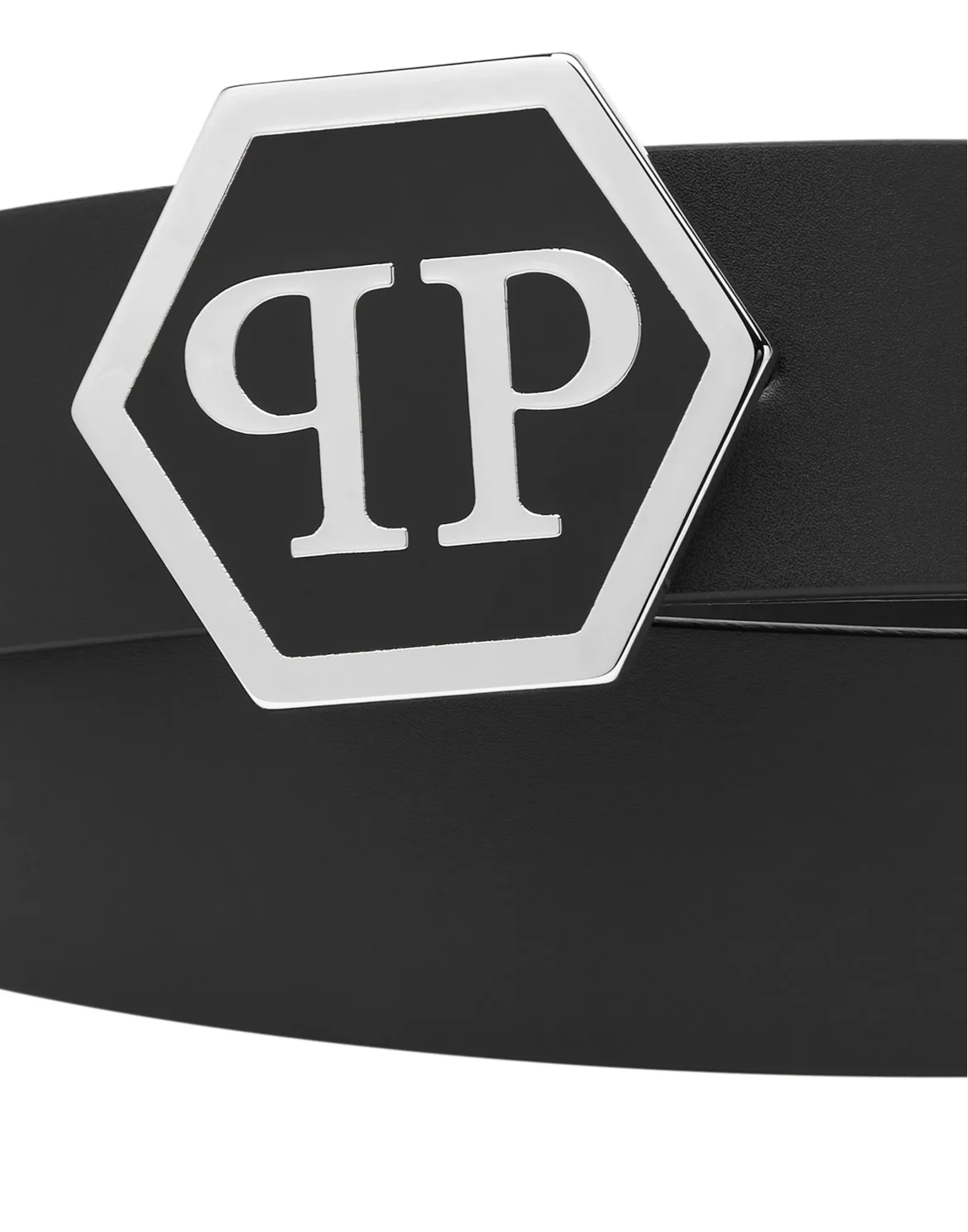 Leather Belt Hexagon, цвет: Черный