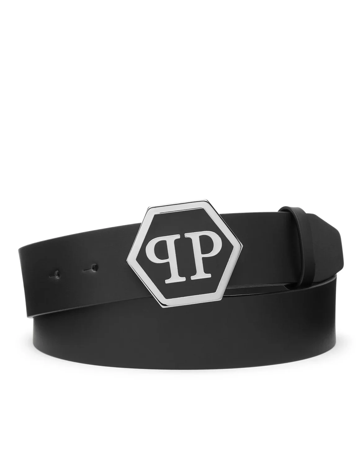 Leather Belt Hexagon, цвет: Черный