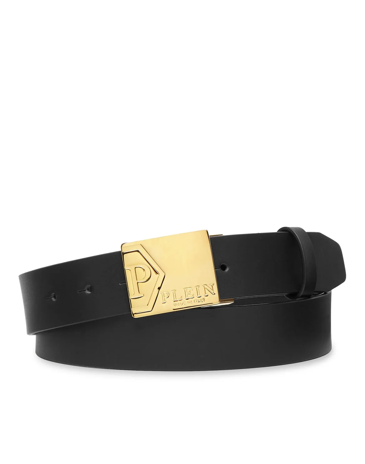 Leather Belt Iconic Plein, цвет: Черный