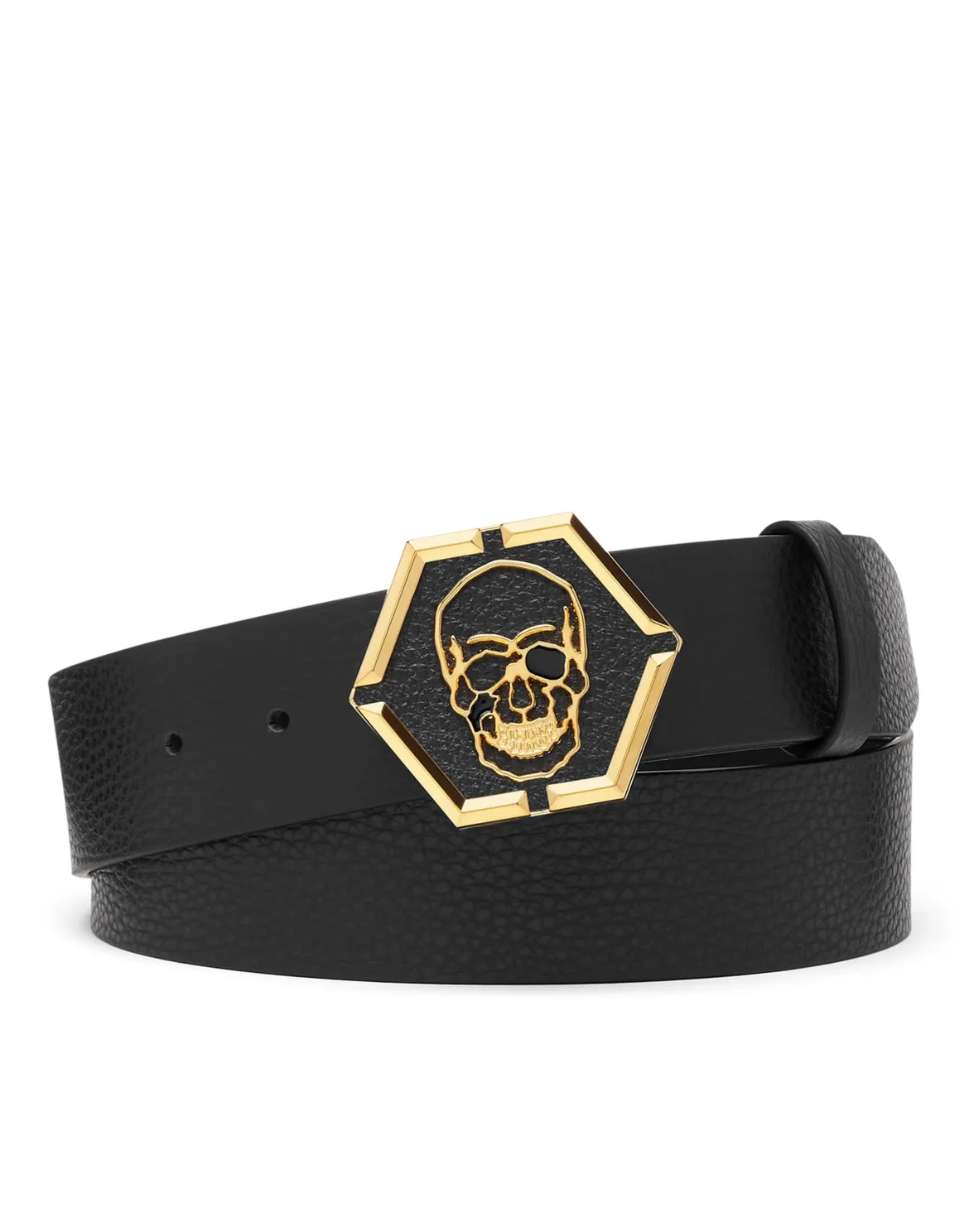 Leather Belt Iconic Plein, цвет: Черный
