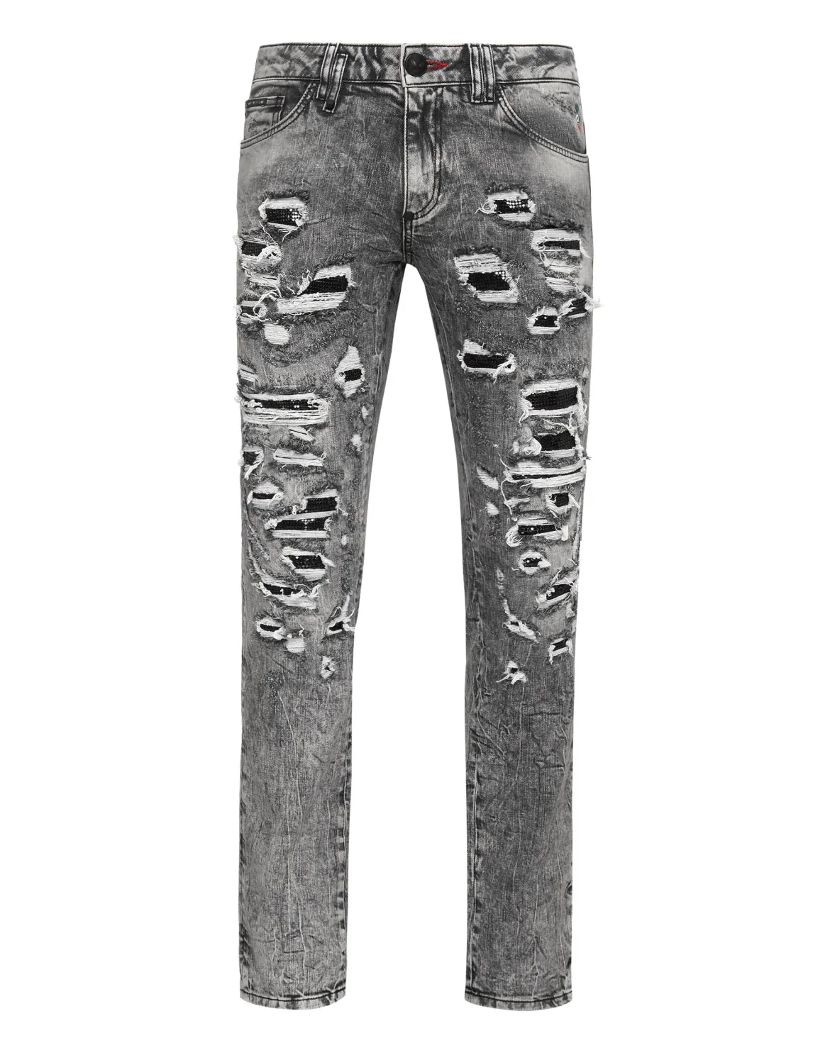 Denim Slim Fit with Metal mesh, цвет: Черный