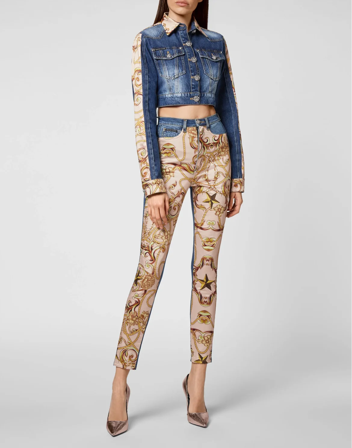 Denim Cropped Jacket New Baroque, цвет: Синий