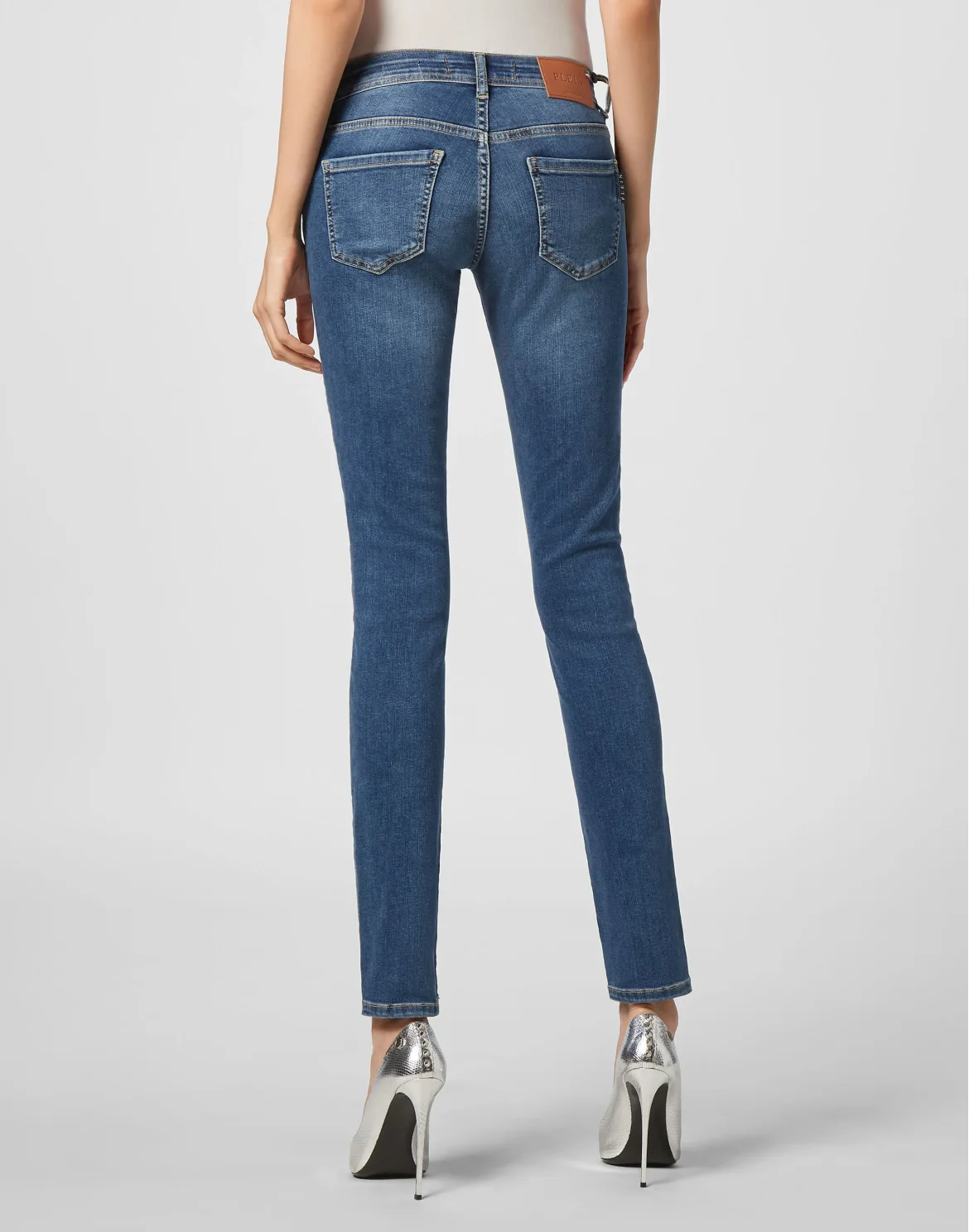 Denim Slim Fit Jeggings Iconic Plein, цвет: Синий