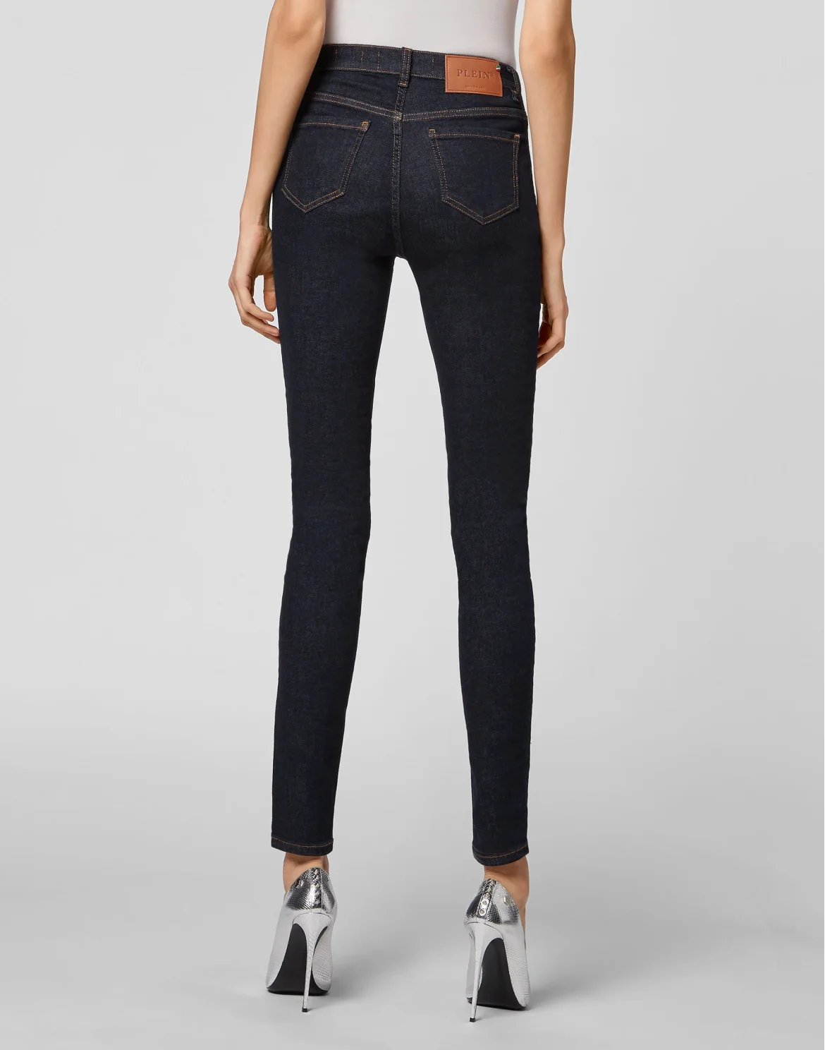 Denim High Waist Jegging Chains, цвет: Синий