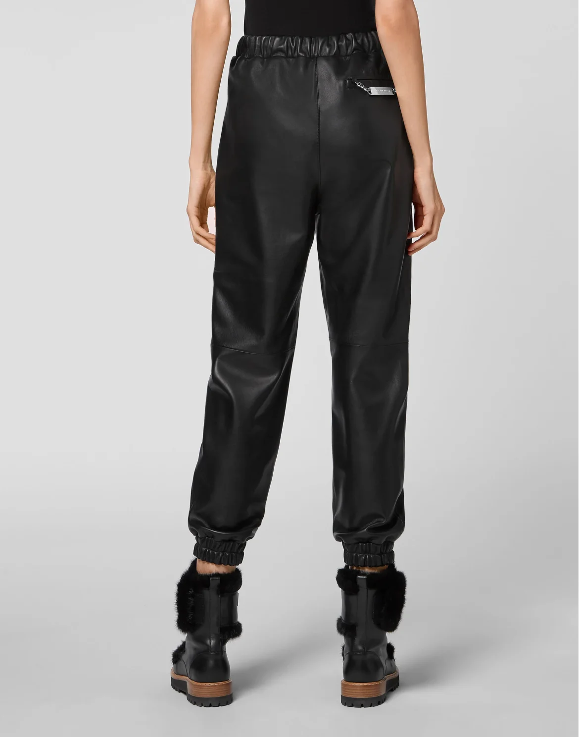 Soft Leather Jogging Trousers, цвет: Черный