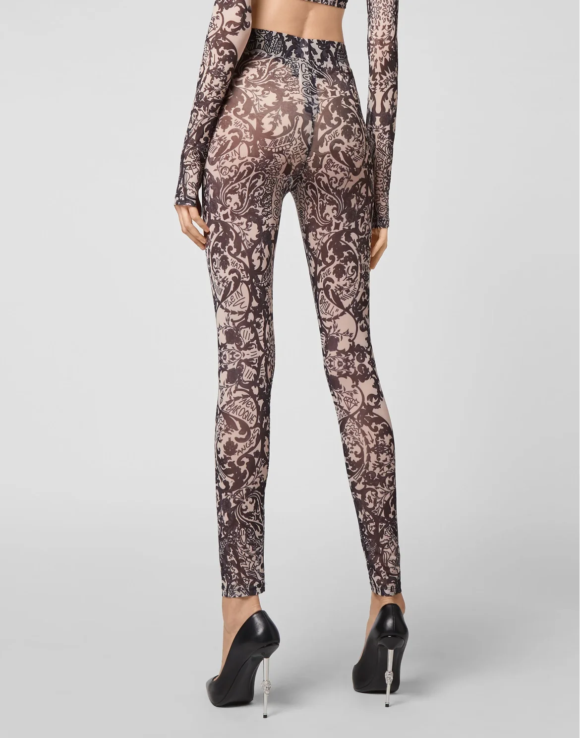 Leggings Stretch Printed Tulle New Baroque, цвет: Розовый
