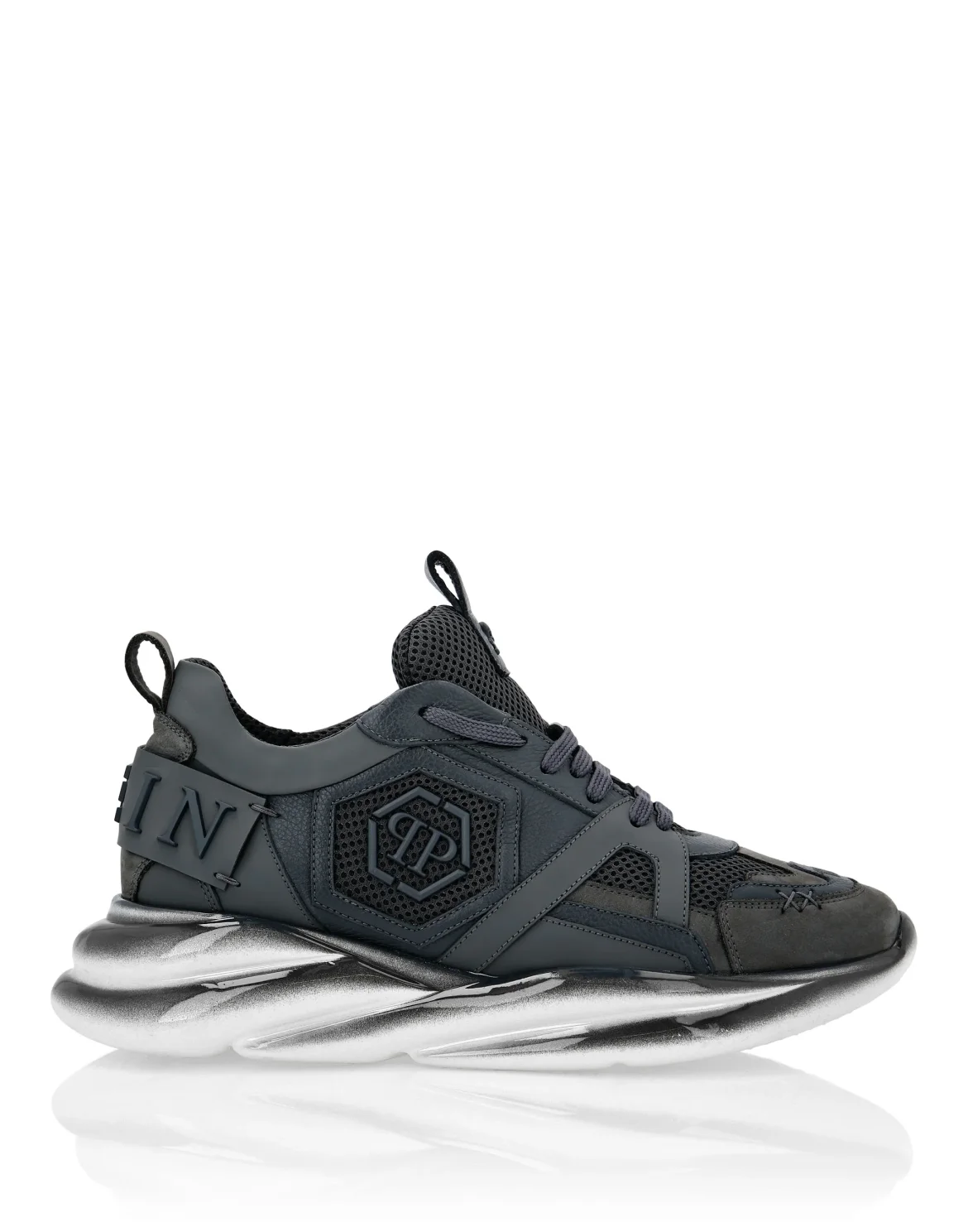 Runner mix materials Plein Hurricane, цвет: Серый