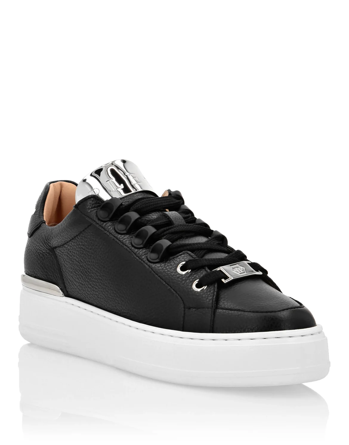 Leather Lo-Top Sneakers Silver $urfer TM, цвет: Черный