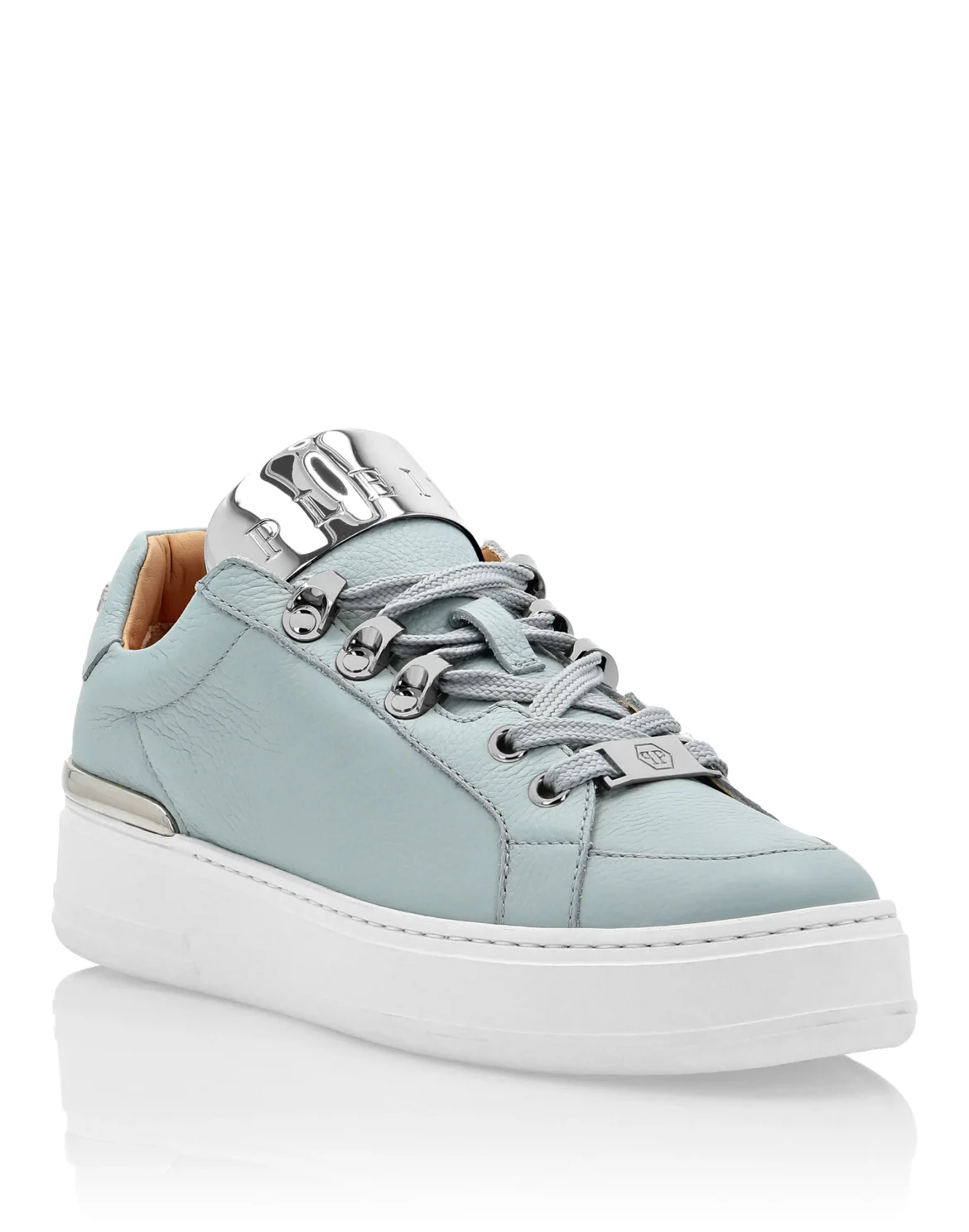 Leather Lo-Top Sneakers Silver $urfer TM, цвет: Голубой