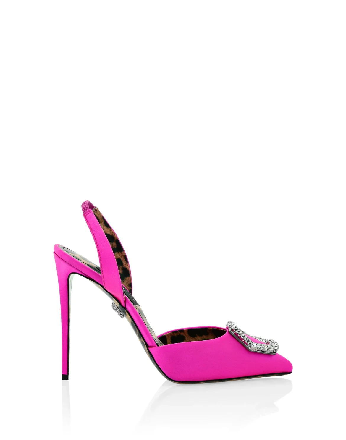 Satin Decollete slingback Hi-Heels Crystal Hexagon, цвет: Розовый