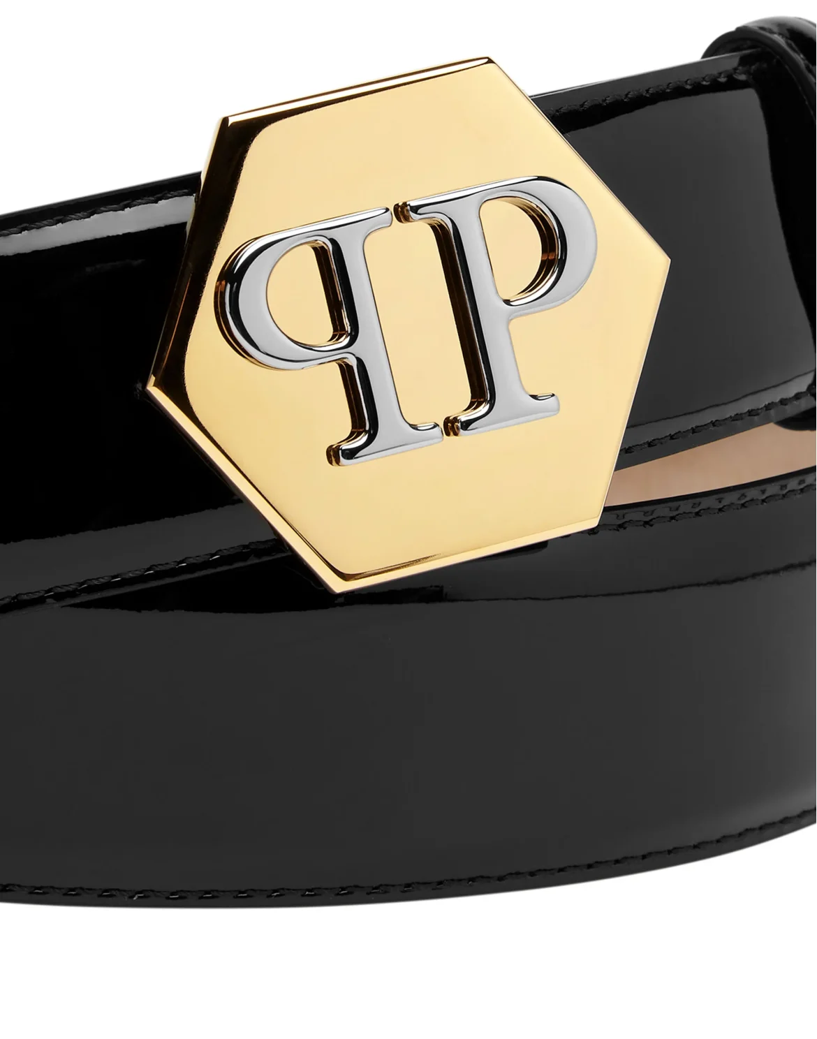Leather Belt Hexagon, цвет: Черный