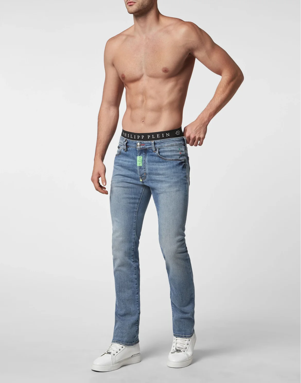 Denim Trousers Straight Supreme Comfort fit Hexagon, цвет: Синий