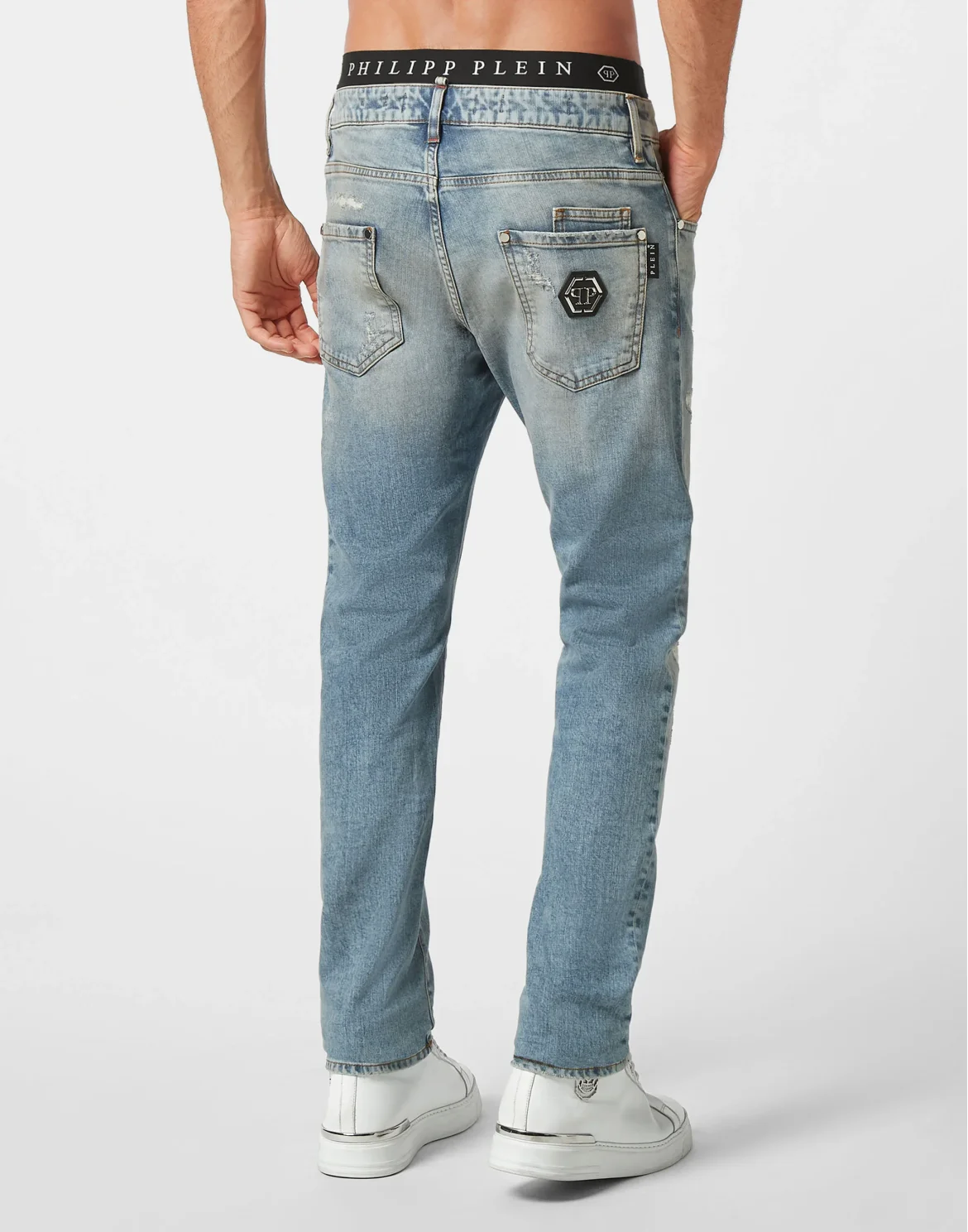 Denim Trousers Super Straight Cut Premium Hexagon, цвет: Синий
