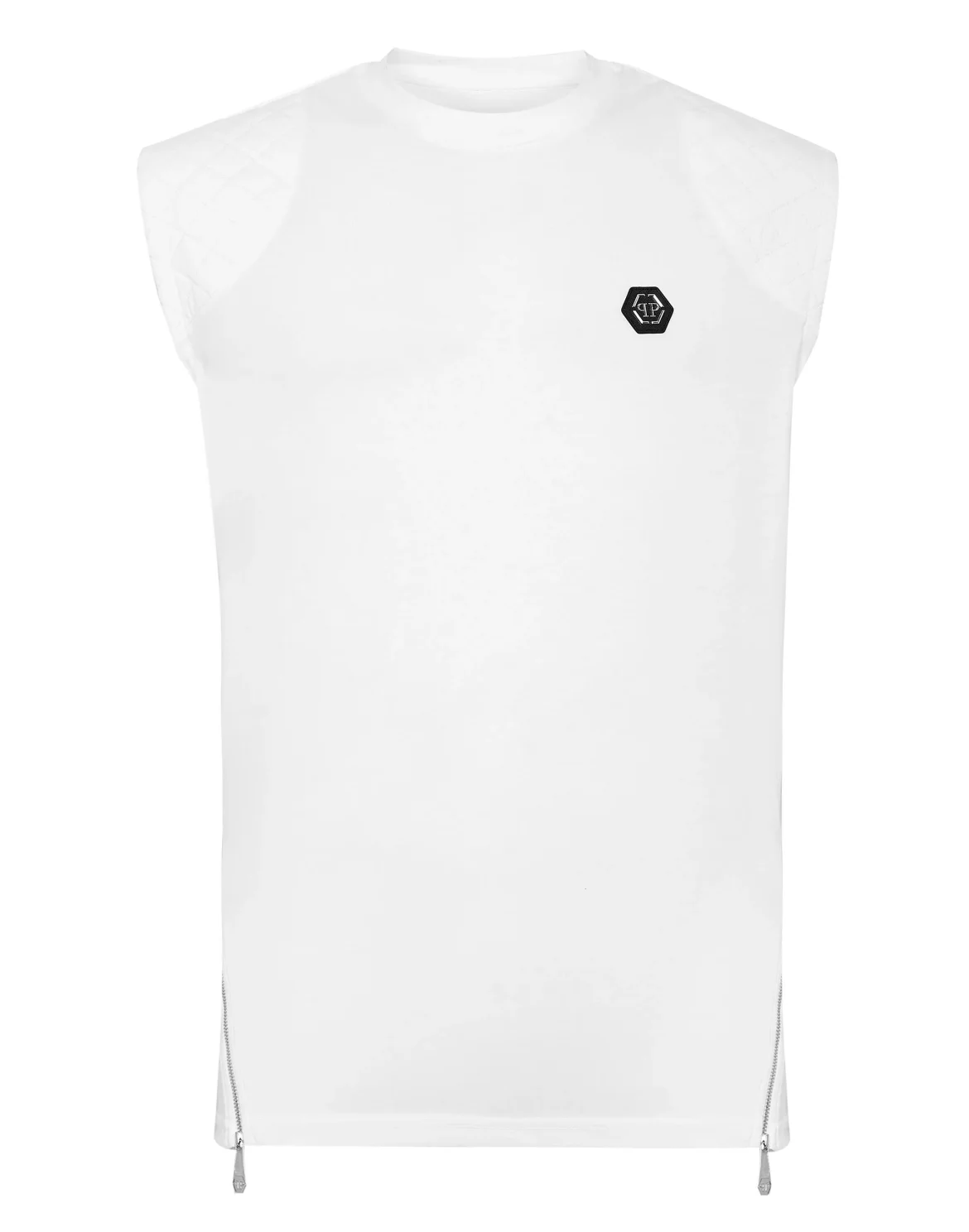Sleeveless T-shirt Round Neck Hexagon, цвет: Белый