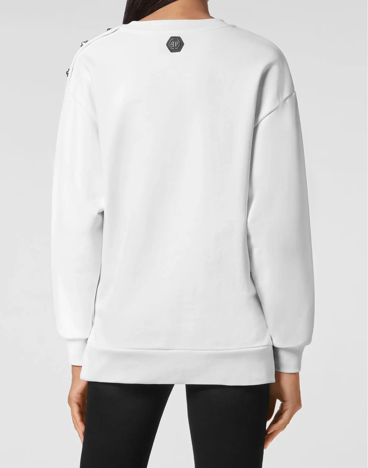 Sweatshirt LS Crystal Skull with Crystals, цвет: Белый