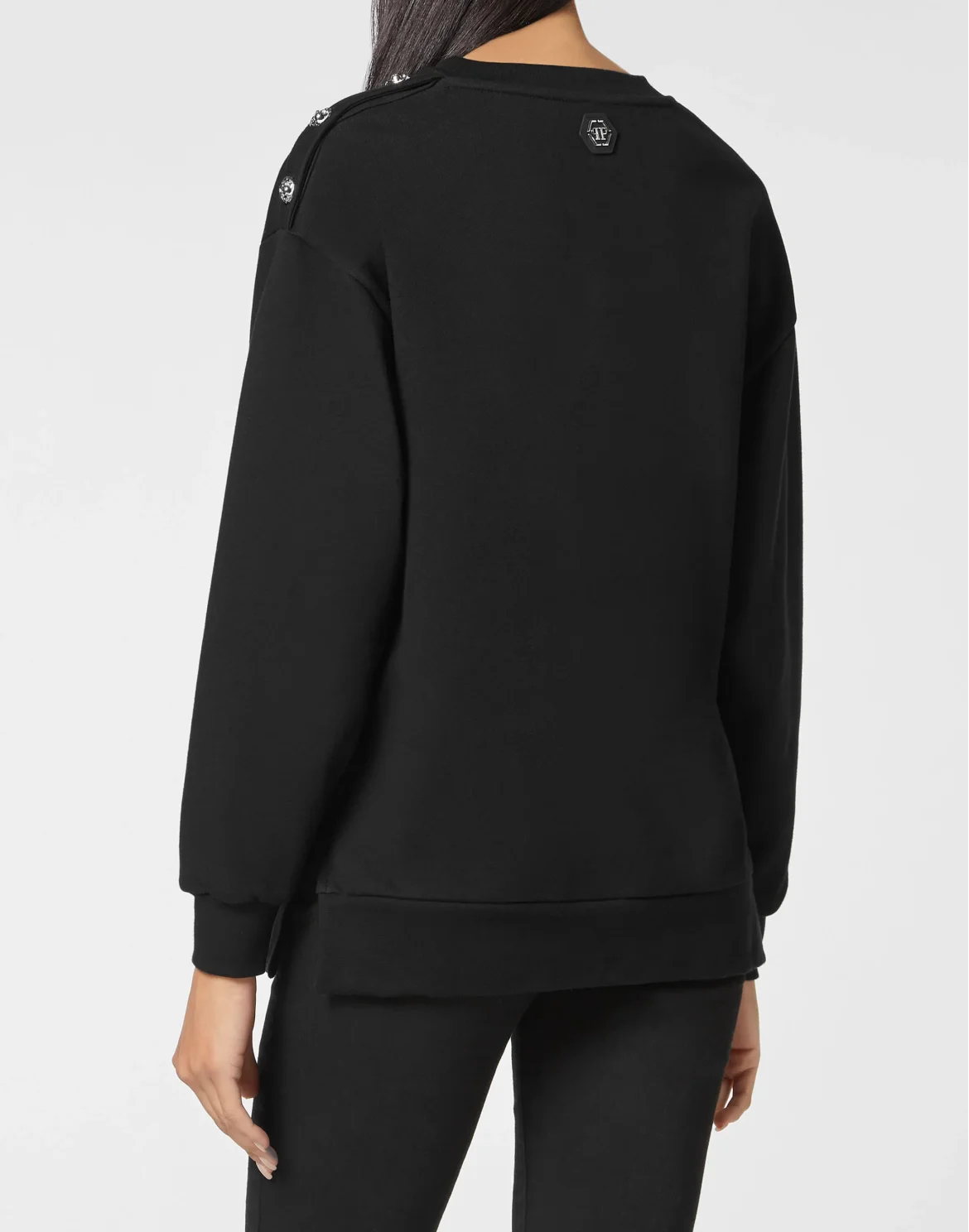 Sweatshirt LS Crystal Skull with Crystals, цвет: Черный