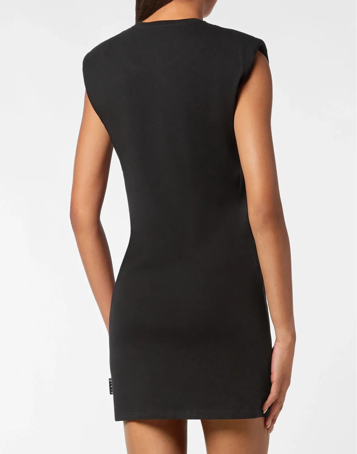 Sleeveless Short Dress with Crystals, цвет: Черный