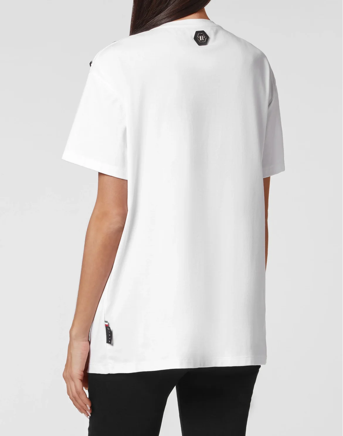 T-shirt Round Neck Man fit Plein Star with Crystals, цвет: Белый