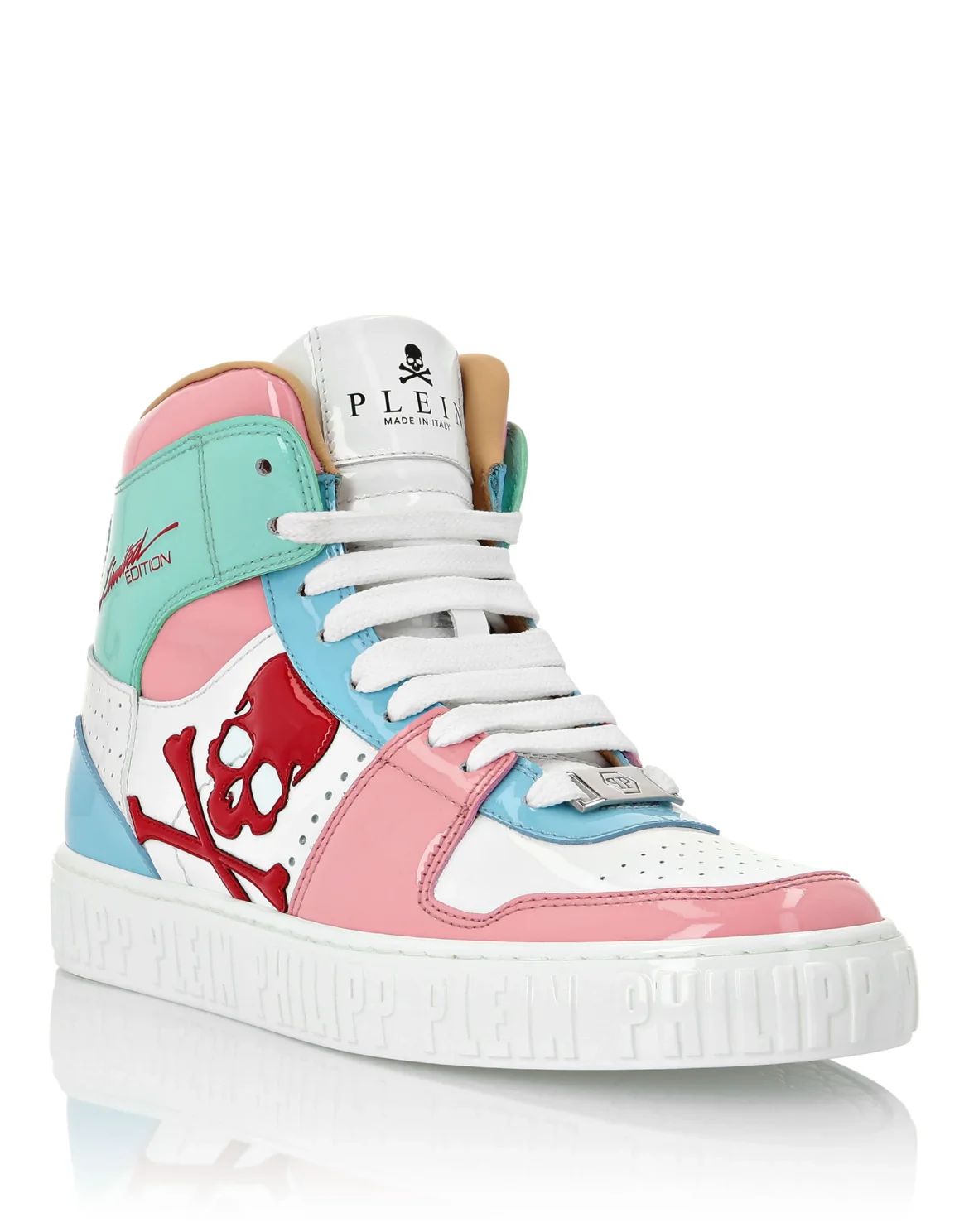 HI-TOP SNEAKERS NOTORIOUS PATENT SKULL, цвет: Розовый