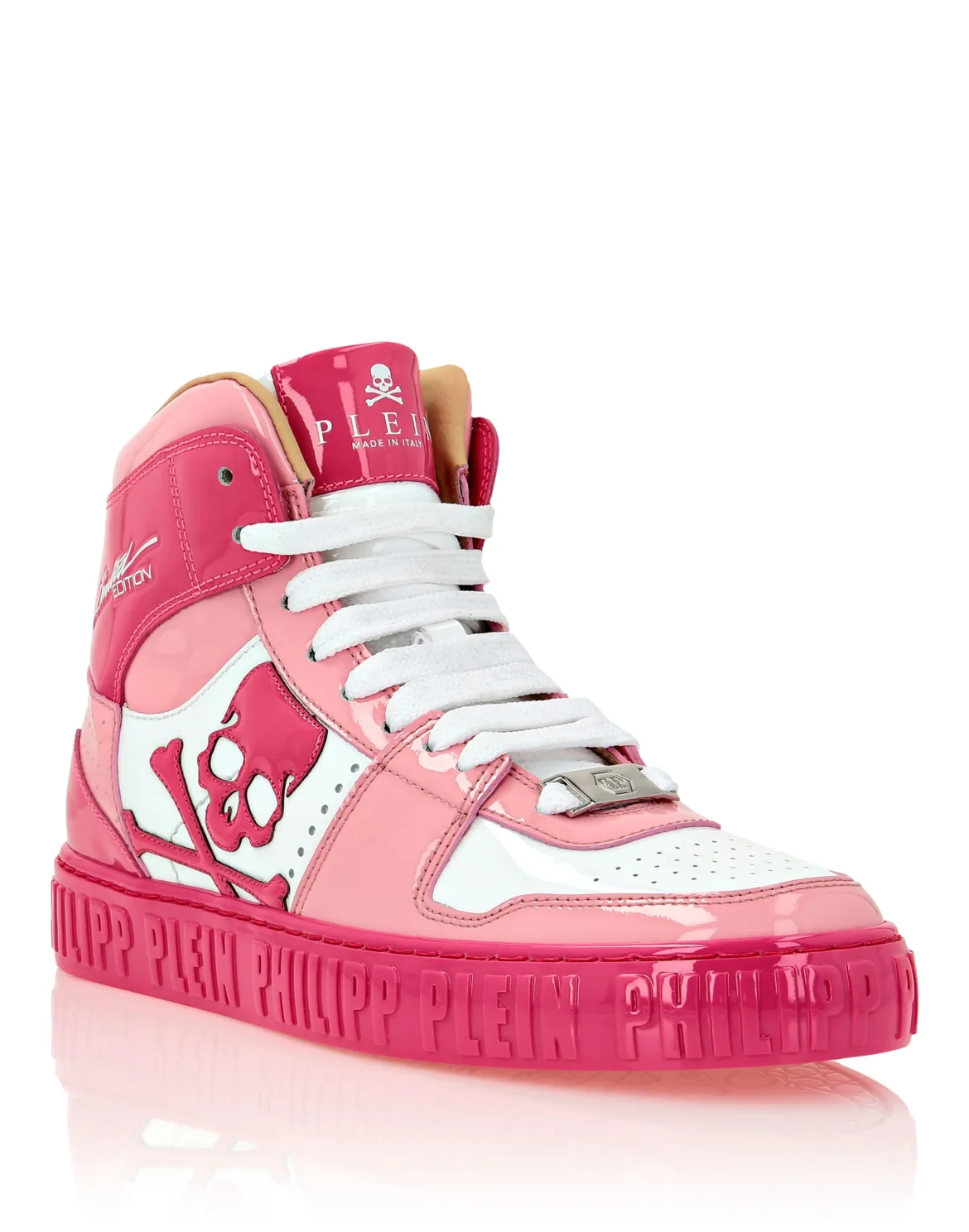 HI-TOP SNEAKERS NOTORIOUS PATENT SKULL, цвет: Розовый