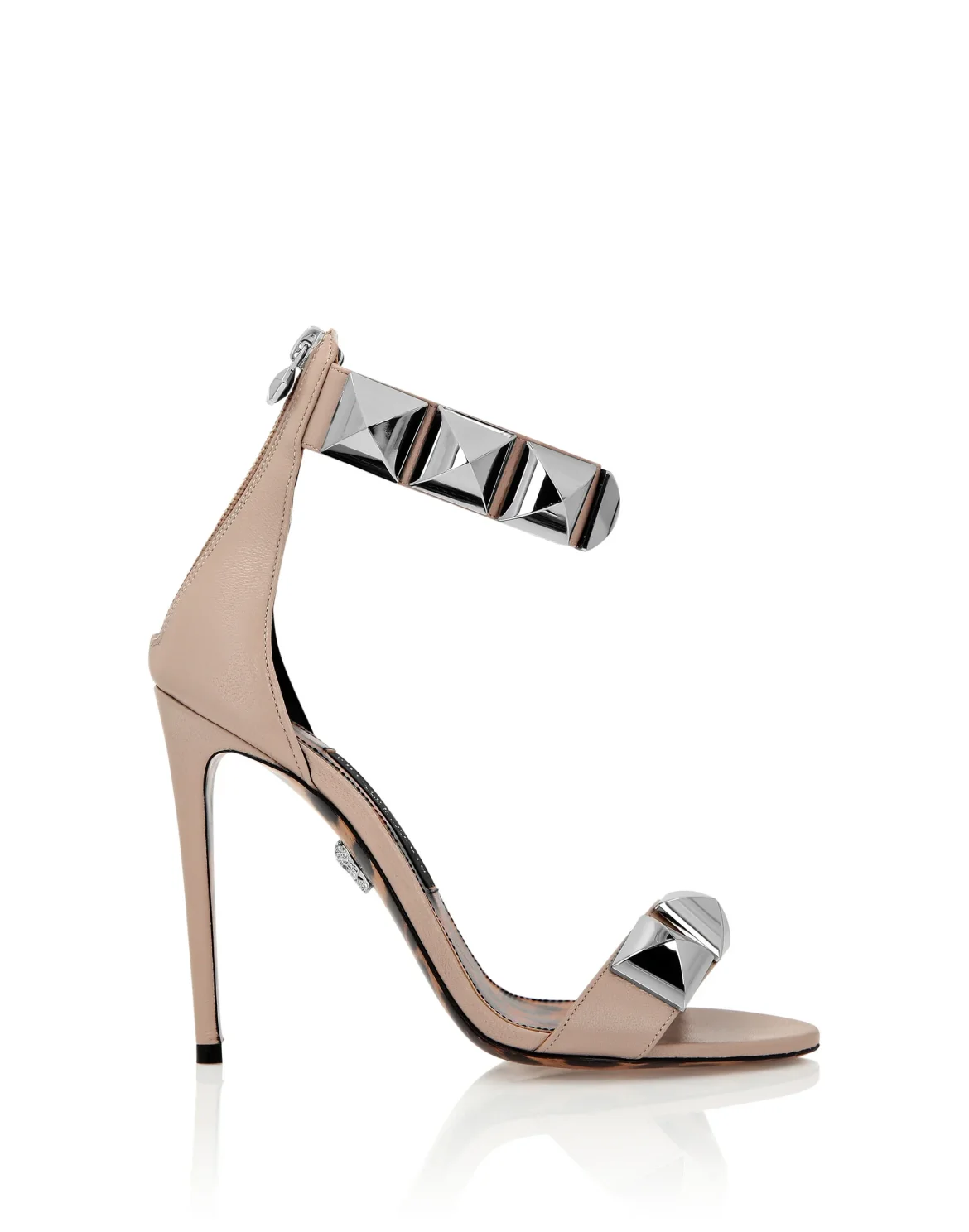 Ankle Strap Stud Sandals, цвет: Бежевый