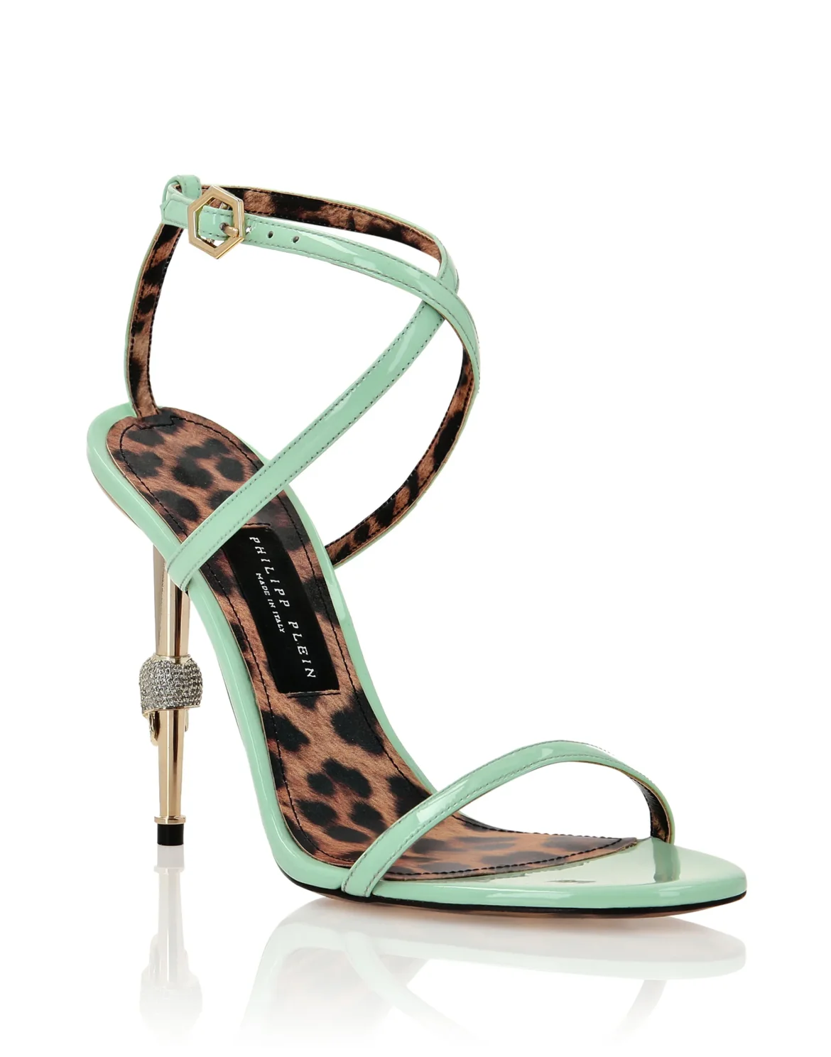 Skull Heel  Sandals, цвет: Бирюзовый
