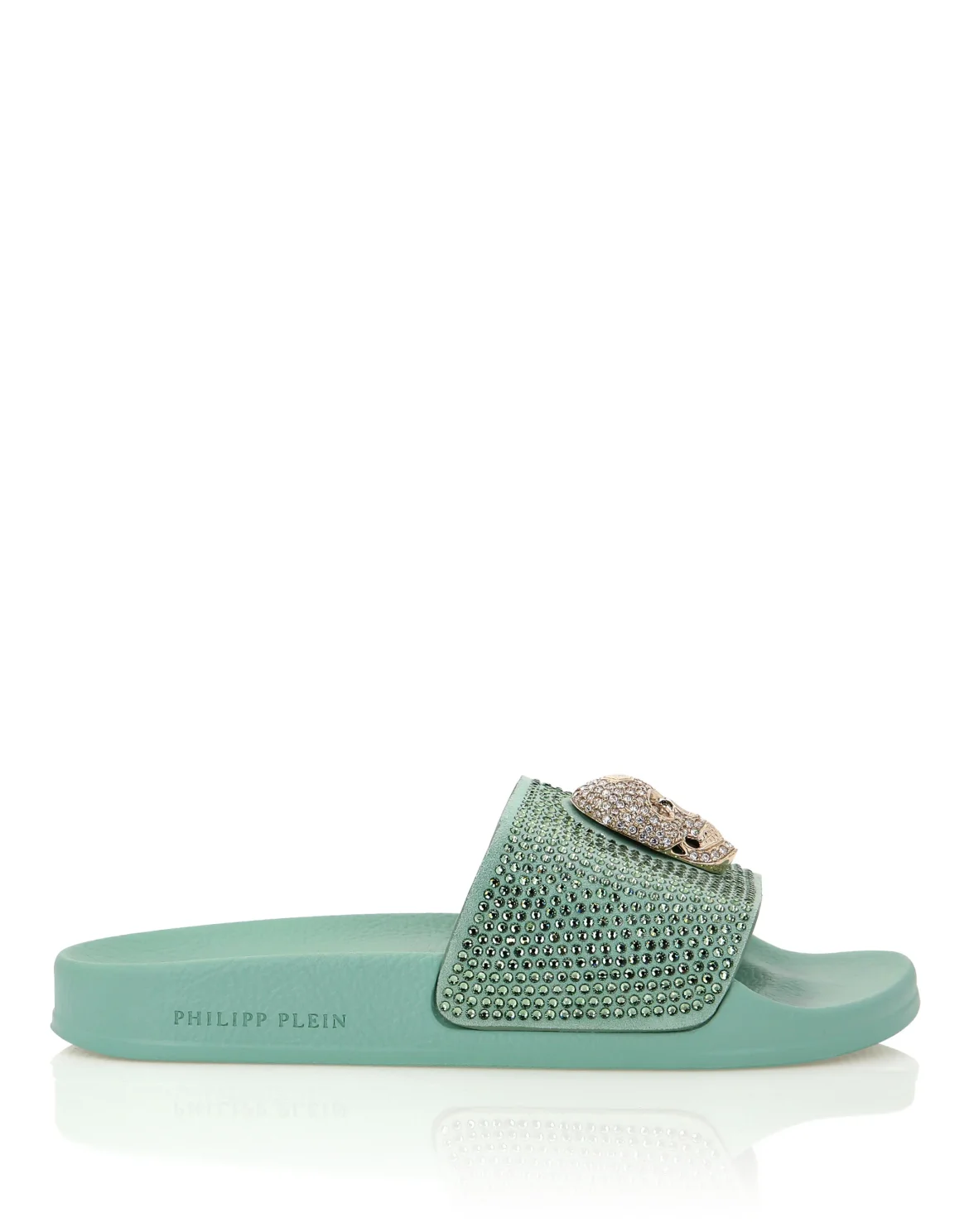 Sandals Flat Skull with Crystals, цвет: Бирюзовый